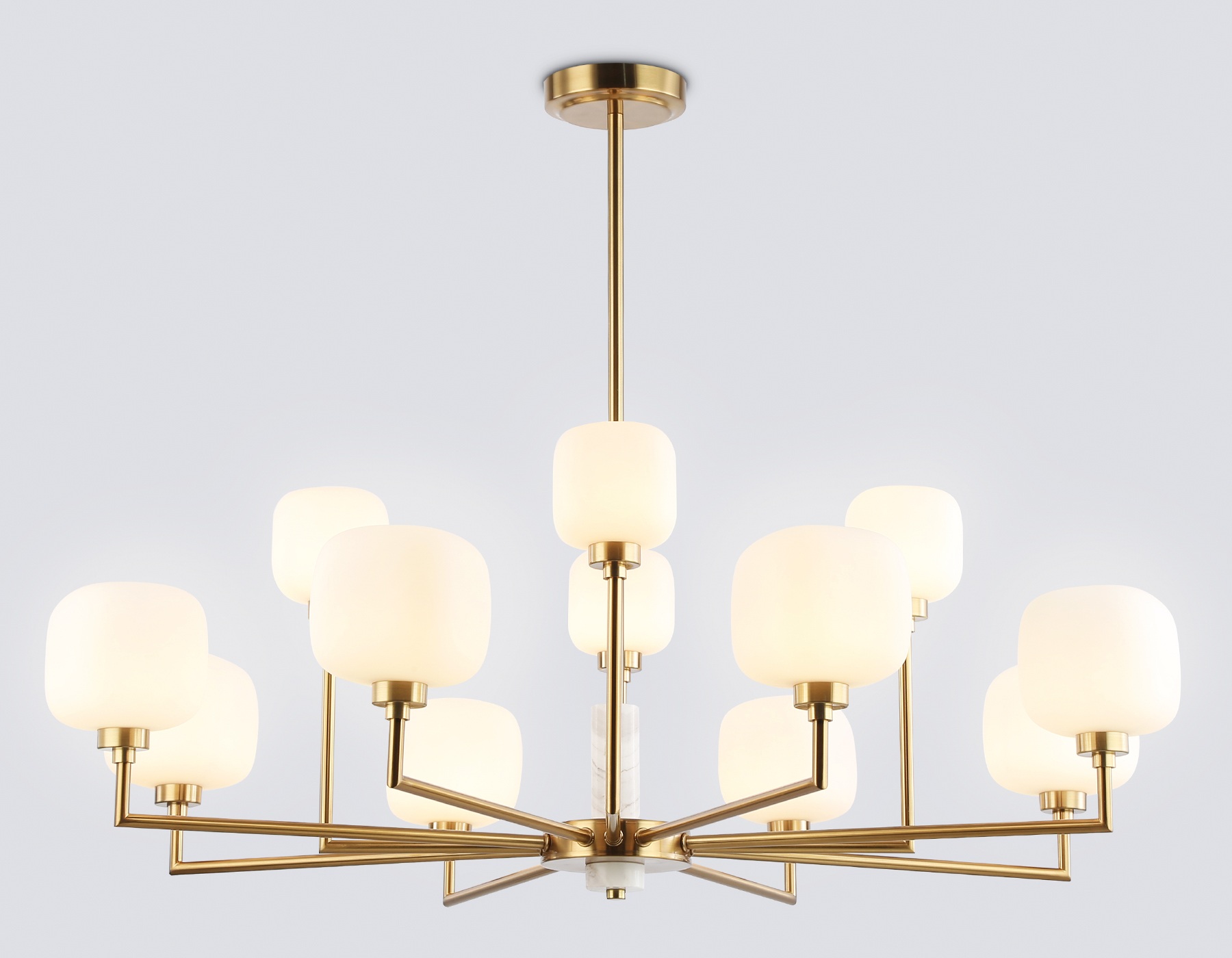 Изображение товара Потолочная люстра на штанге Ambrella HIGH LIGHT LH53019 12 стеклянных плафонов модерн