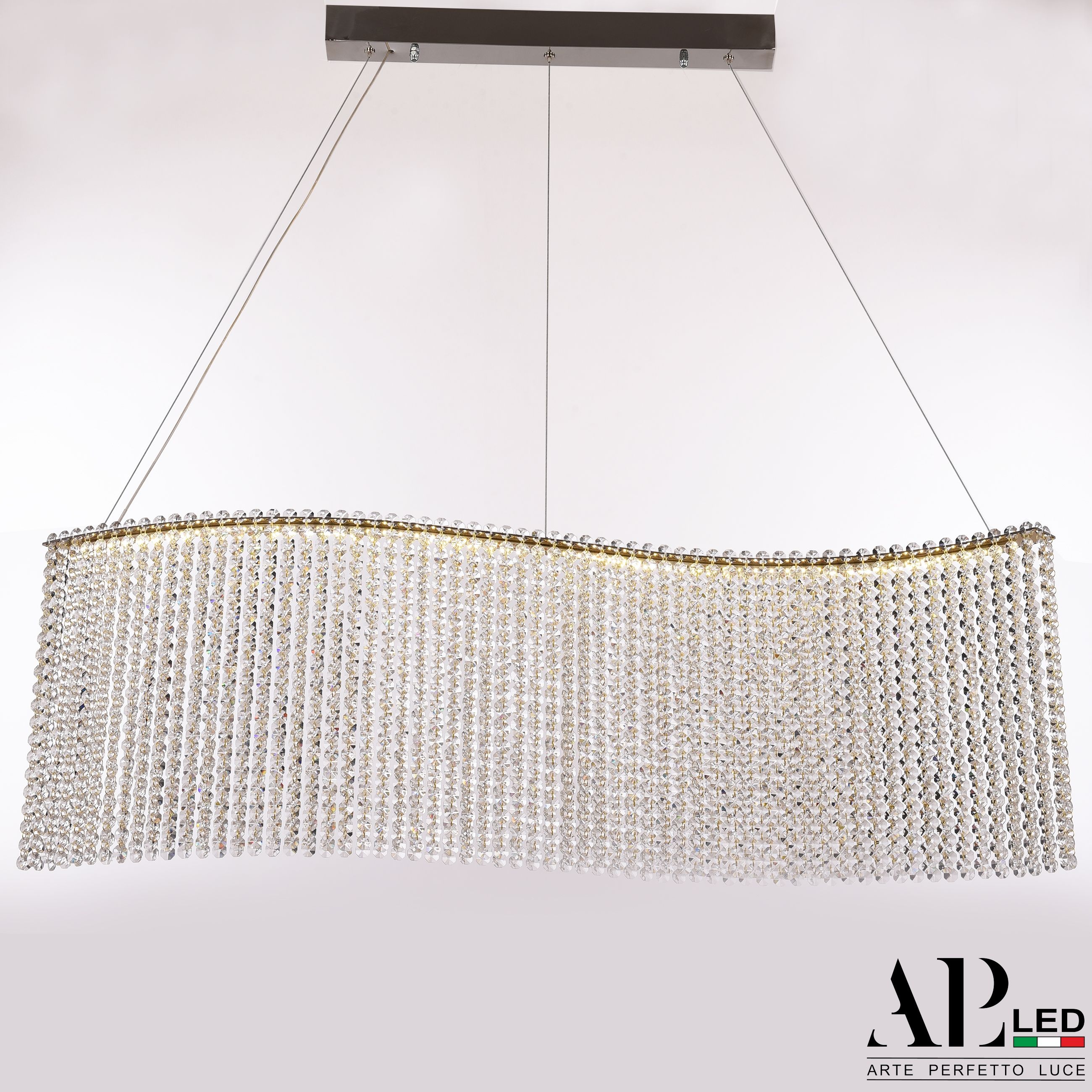 Изображение товара Подвесная светодиодная люстра Sicilia SH07 100 см золото хрусталь IP20