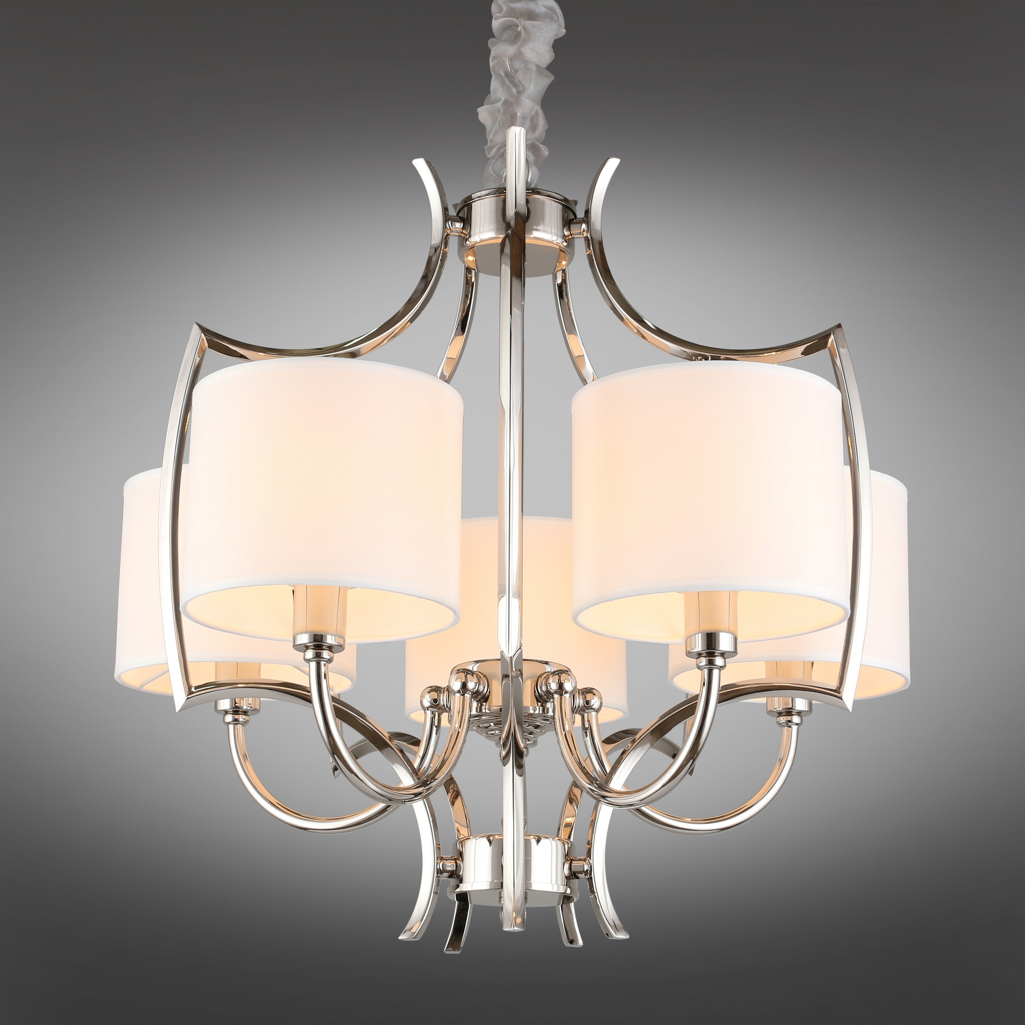 Изображение товара Подвесная люстра Aployt Zidoni Pолиcкий дизайн 5 абажуров ткань стиль модерн