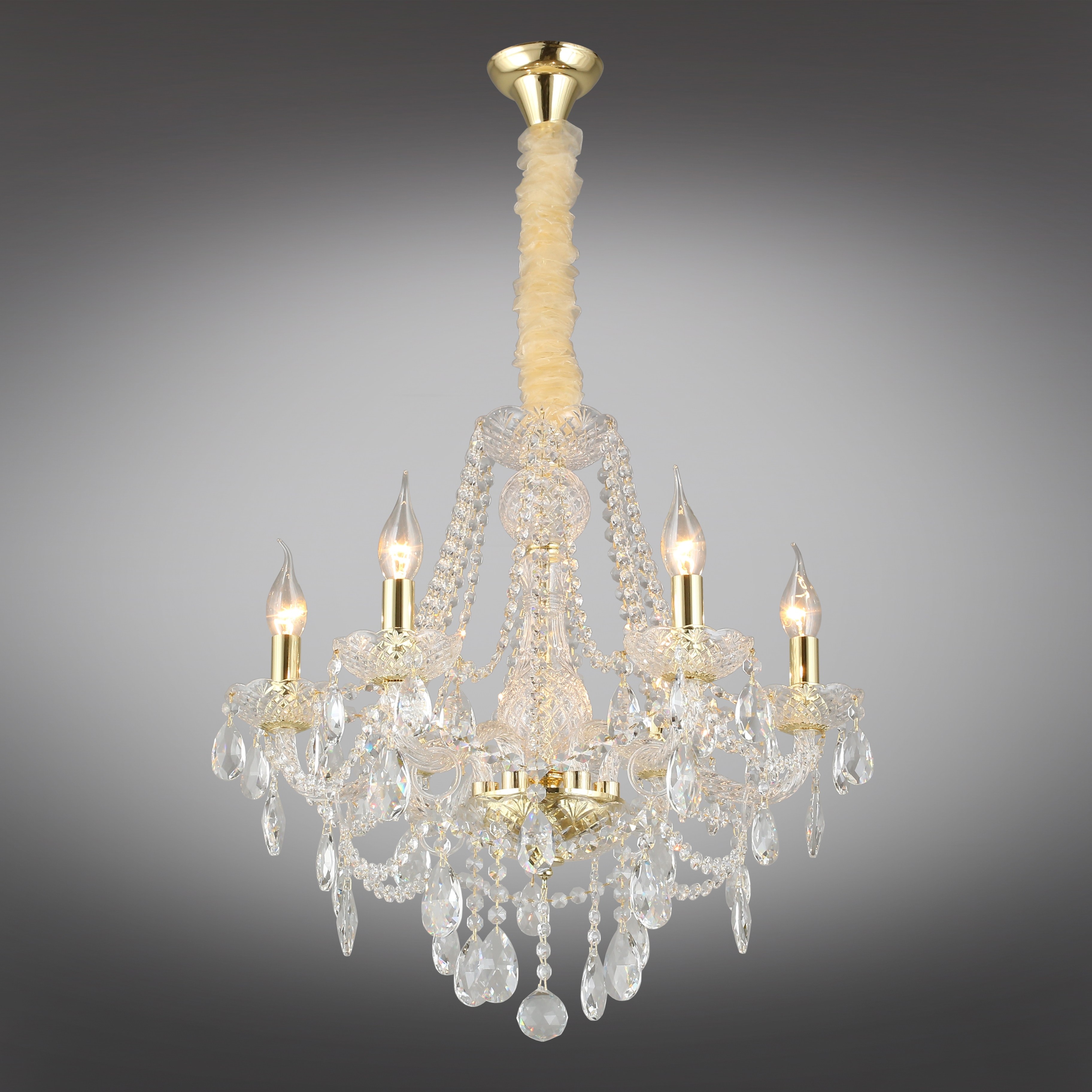 Изображение товара Подвесная хрустальная люстра Aployt Koletta 6 ламп золото IP20