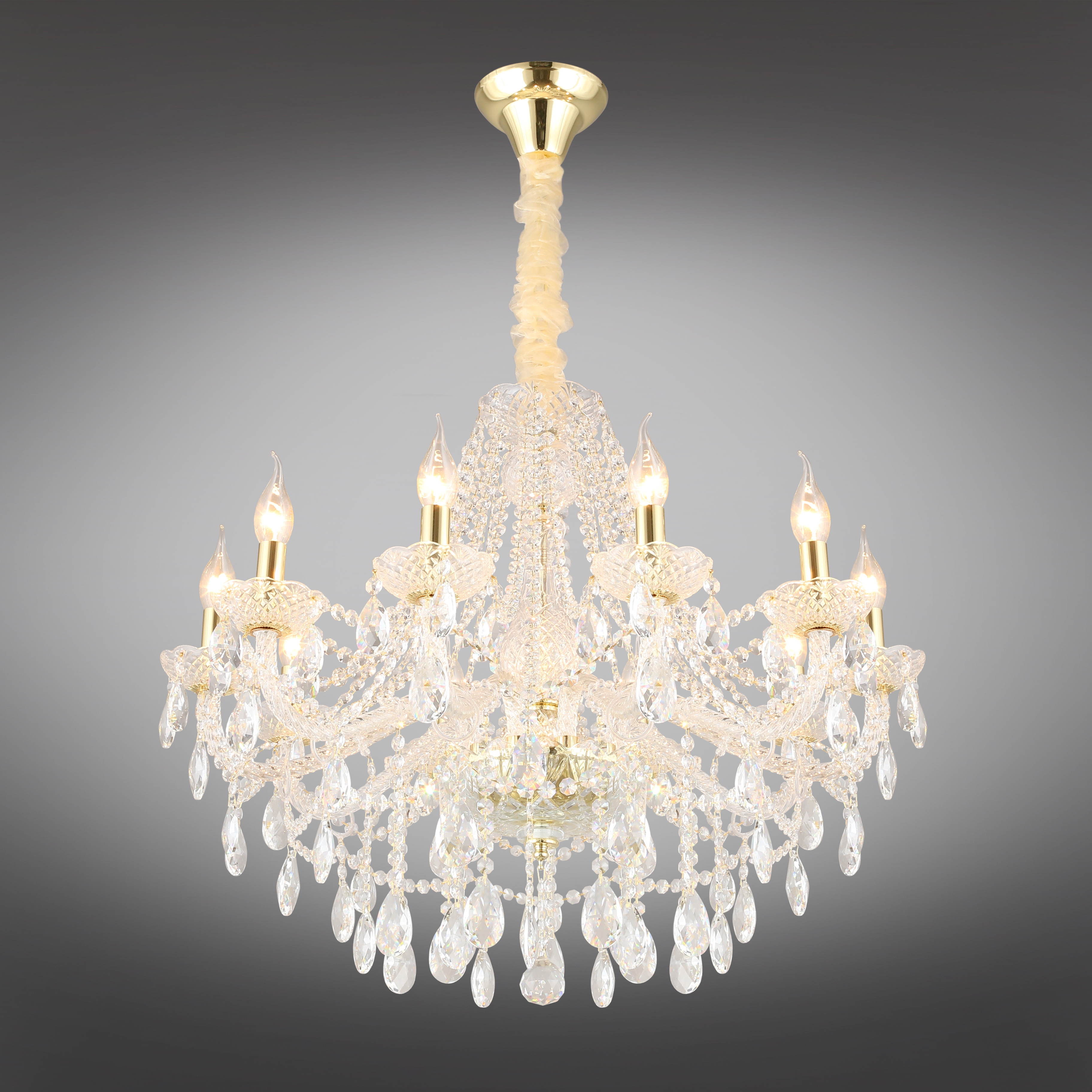 Изображение товара Подвесная люстра хрусталь Aployt Koletta с свечами и регулировкой высоты