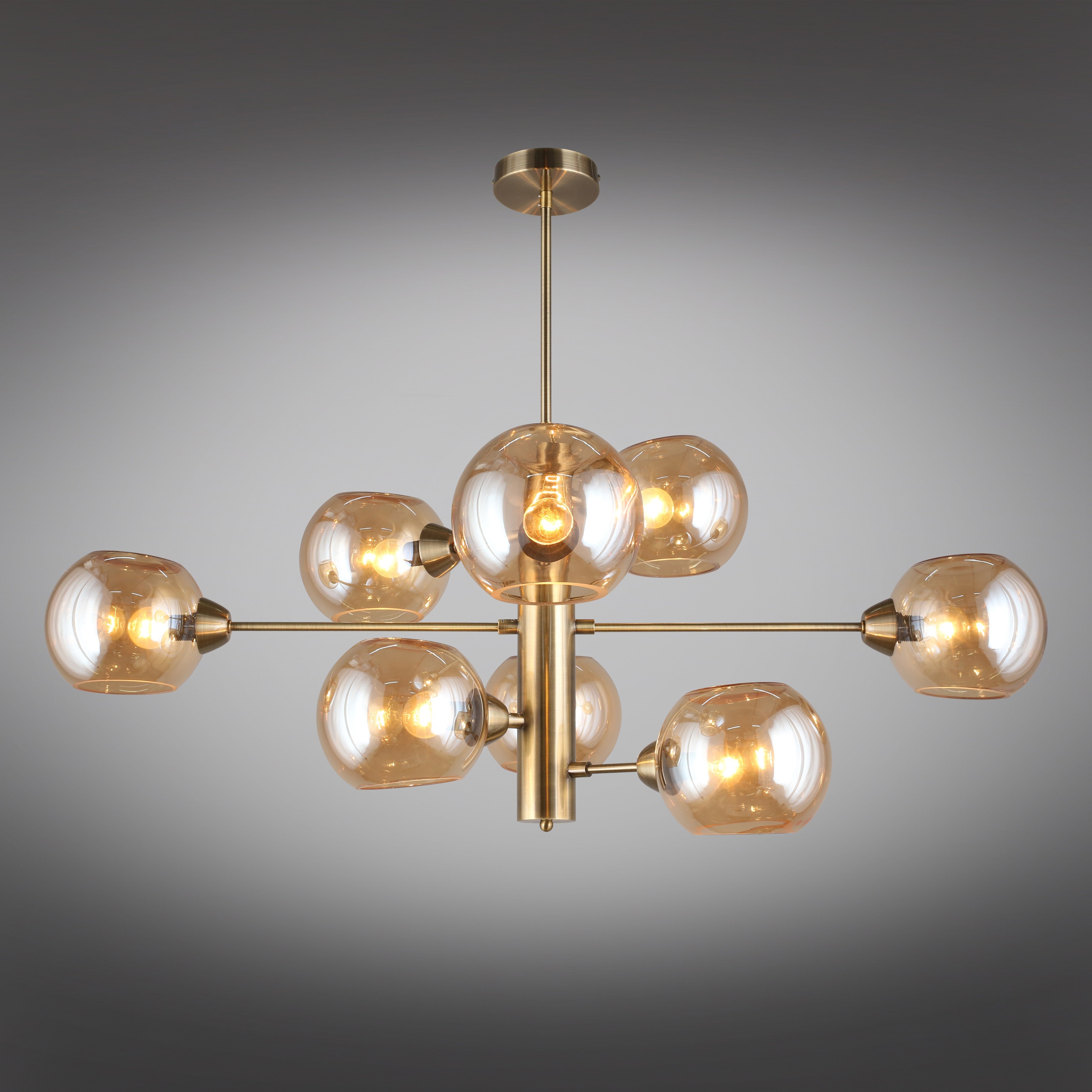 Изображение товара Потолочная люстра Aployt Ameli APL.904.17.08 8 плафонов стекло стиль лофт