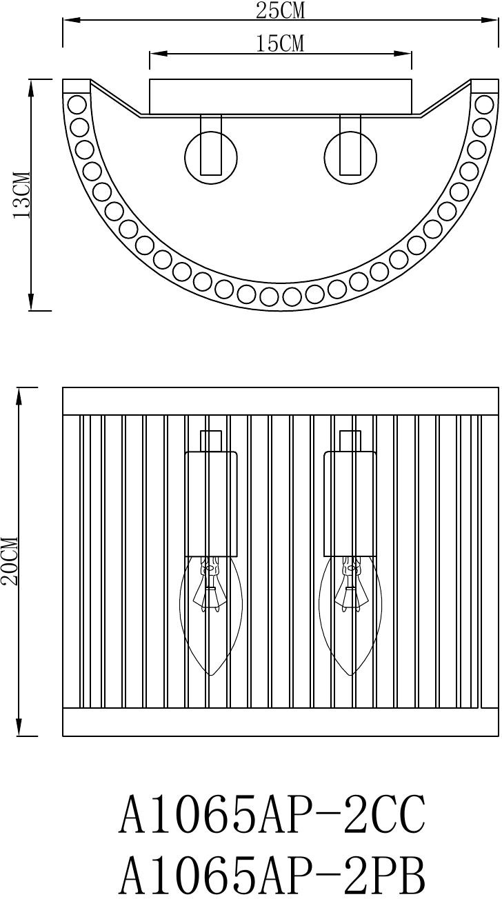Изображение товара Бра Arte Lamp Anetta A1065AP-2PB современное настенное освещение в стиле модерн