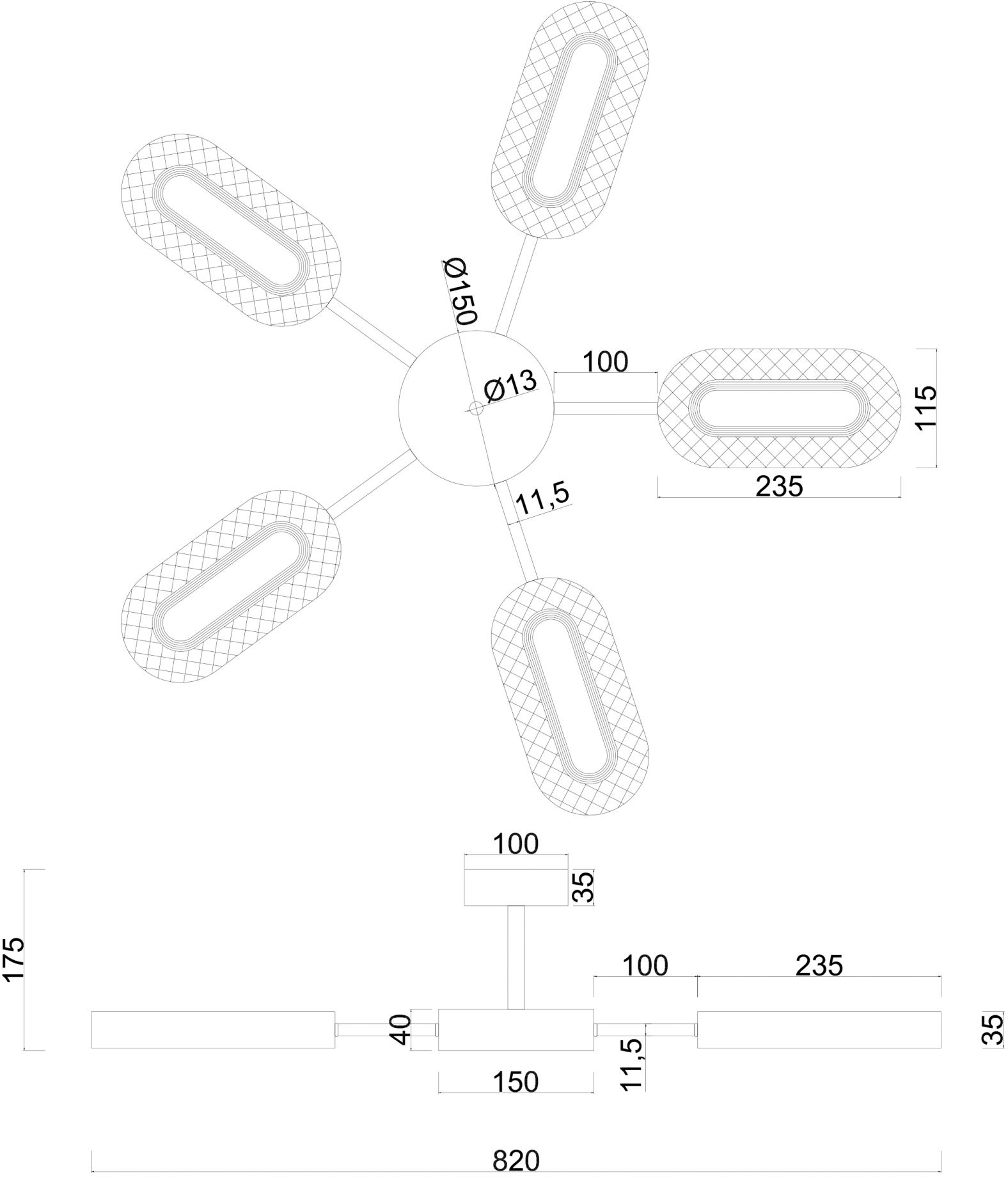 Изображение товара Потолочная люстра Arte Lamp Ovale A2489PL-5GO с пультом и 5 лампами