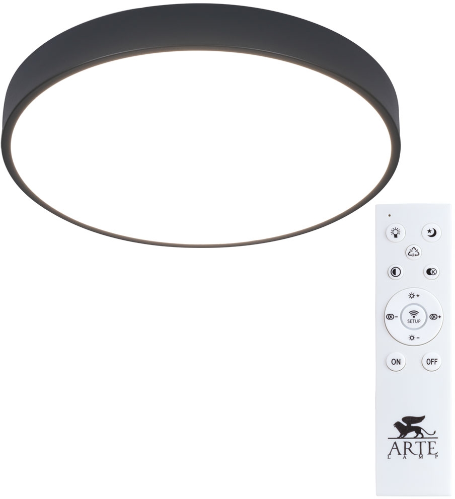 Изображение товара Потолочный светильник круглый с пультом LED Arte Lamp Arena A2661PL-1BK