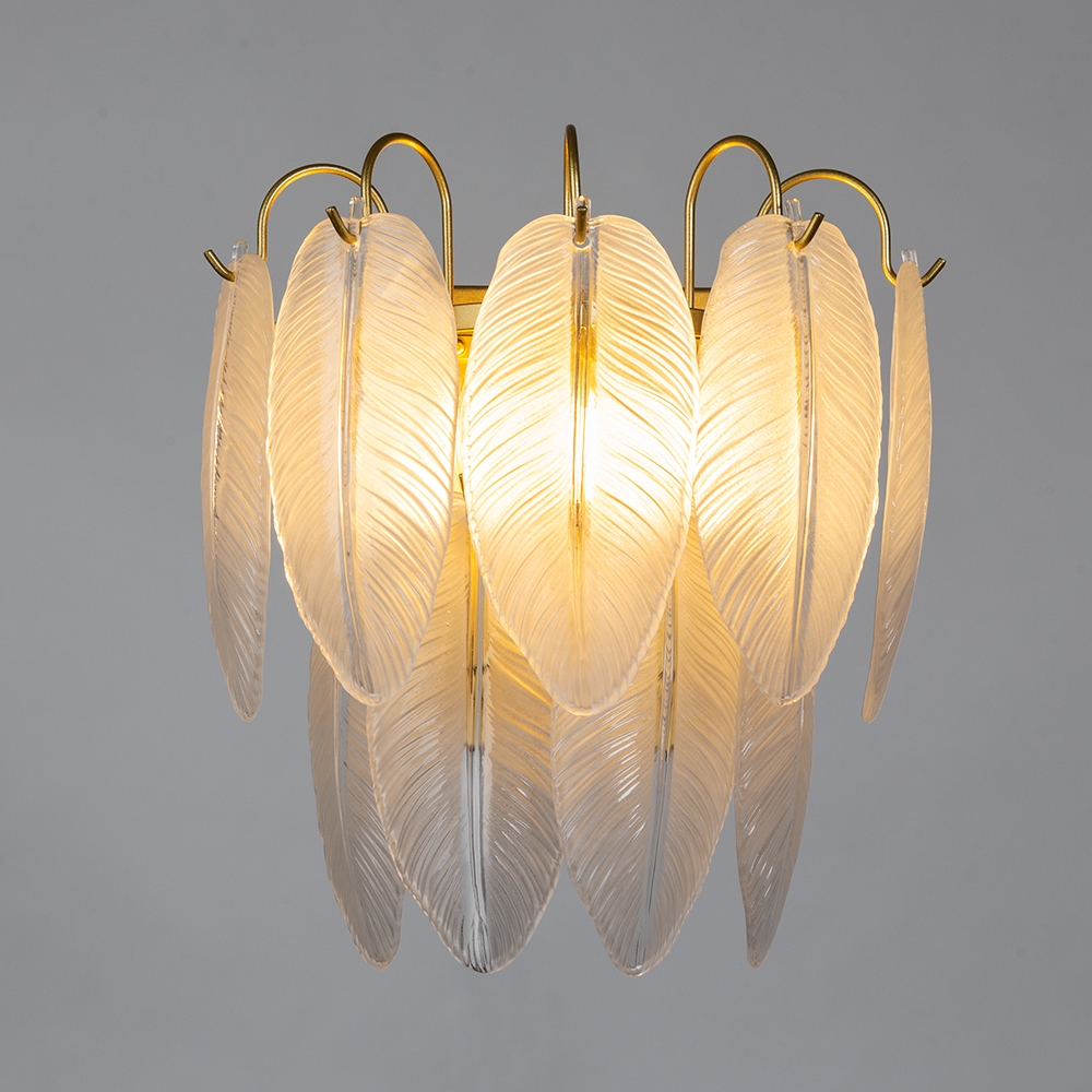Изображение товара Настенный светильник Arte Lamp Evie A4052AP-2SG в классическом стиле с стеклянными листьями