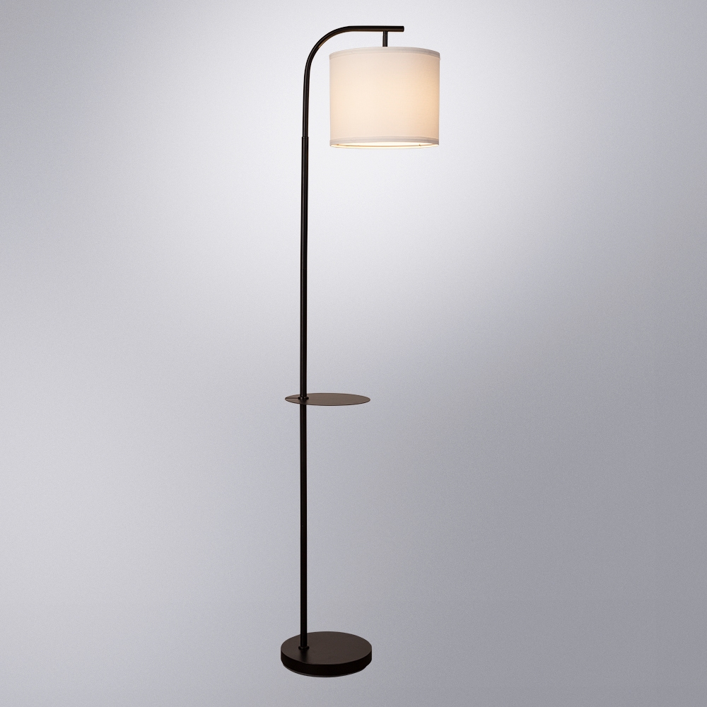 Изображение товара Торшер с полкой Arte Lamp Connor A4053PN-1BK в стиле лофт
