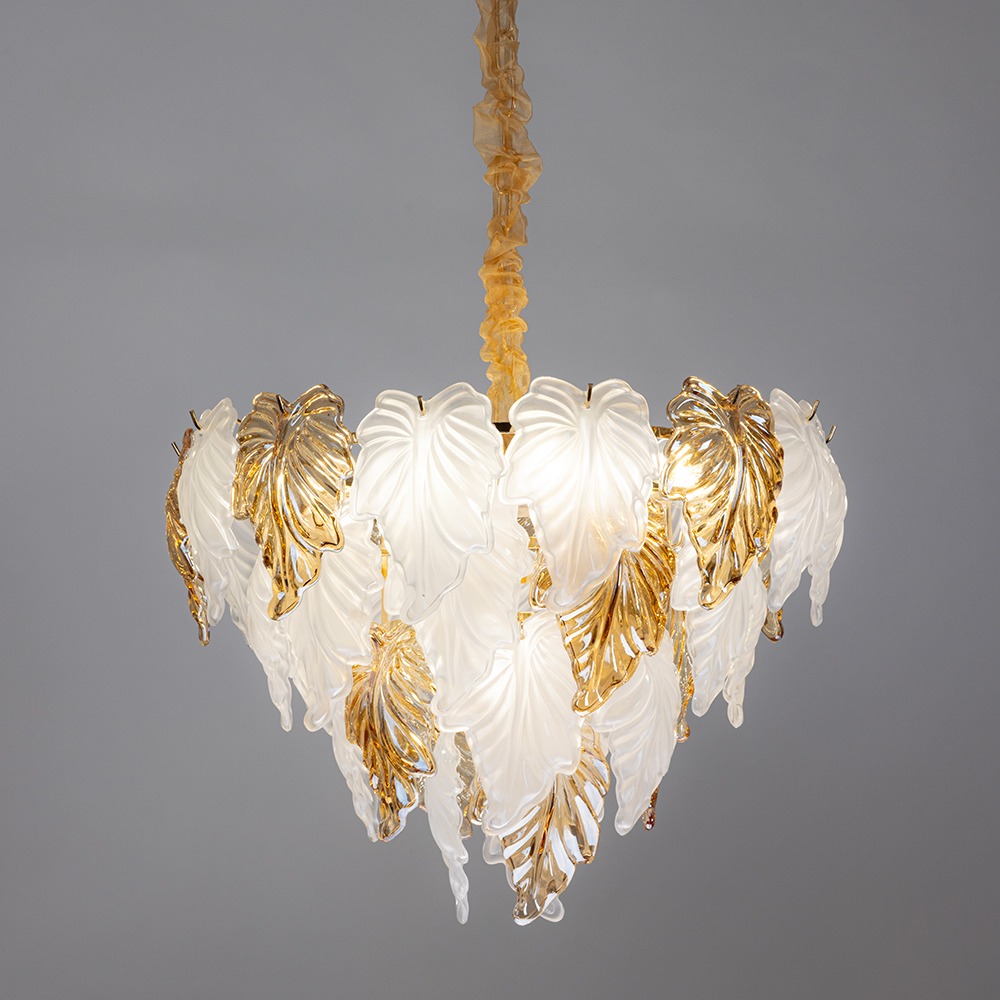 Изображение товара Подвесная люстра каскадная Arte Lamp Lilly A4070LM-9GO янтарная 9 ламп