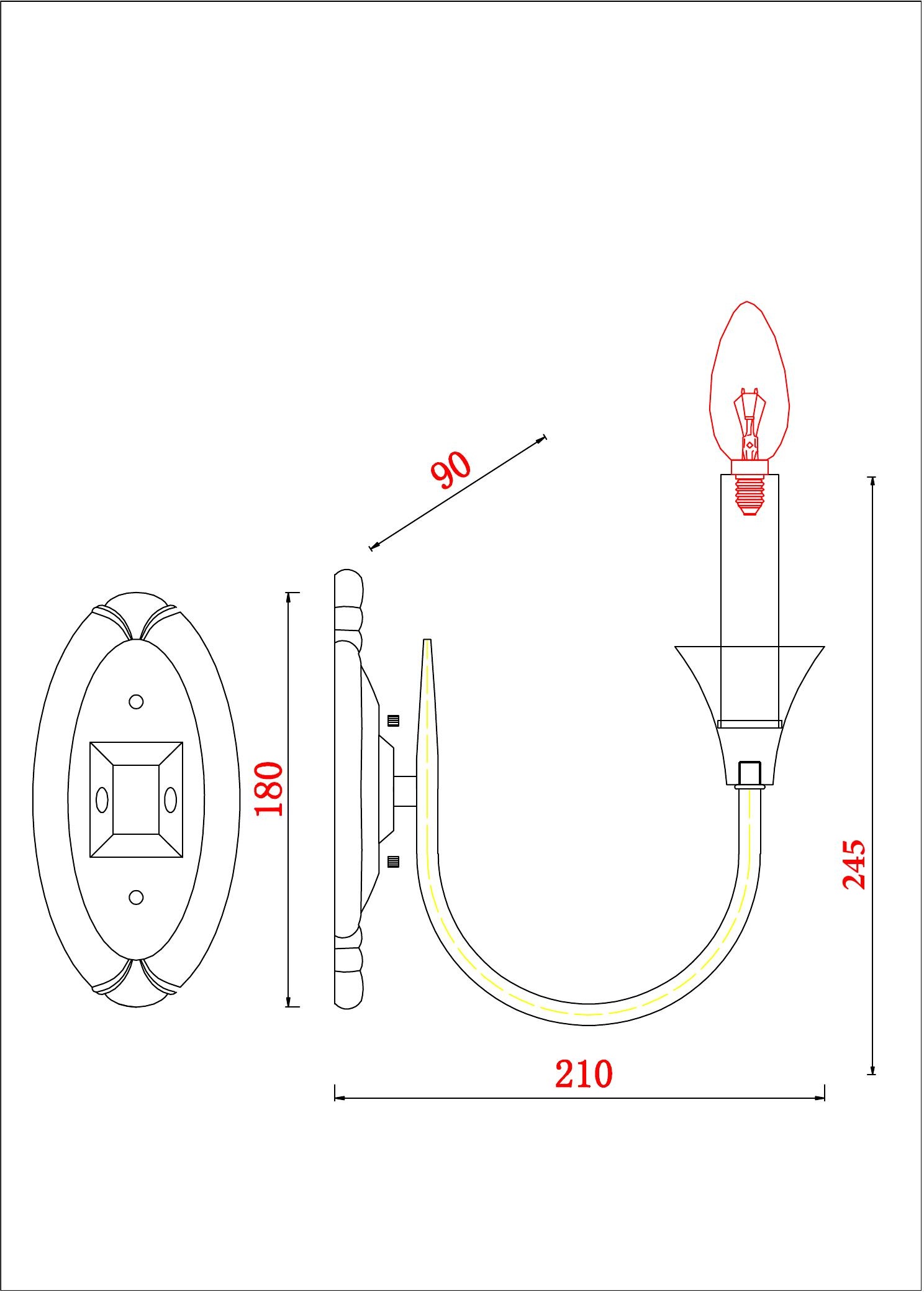 Изображение товара Бра подвесное с цоколем е14 Arte Lamp Collinetta A4094AP-1PB подсвечник