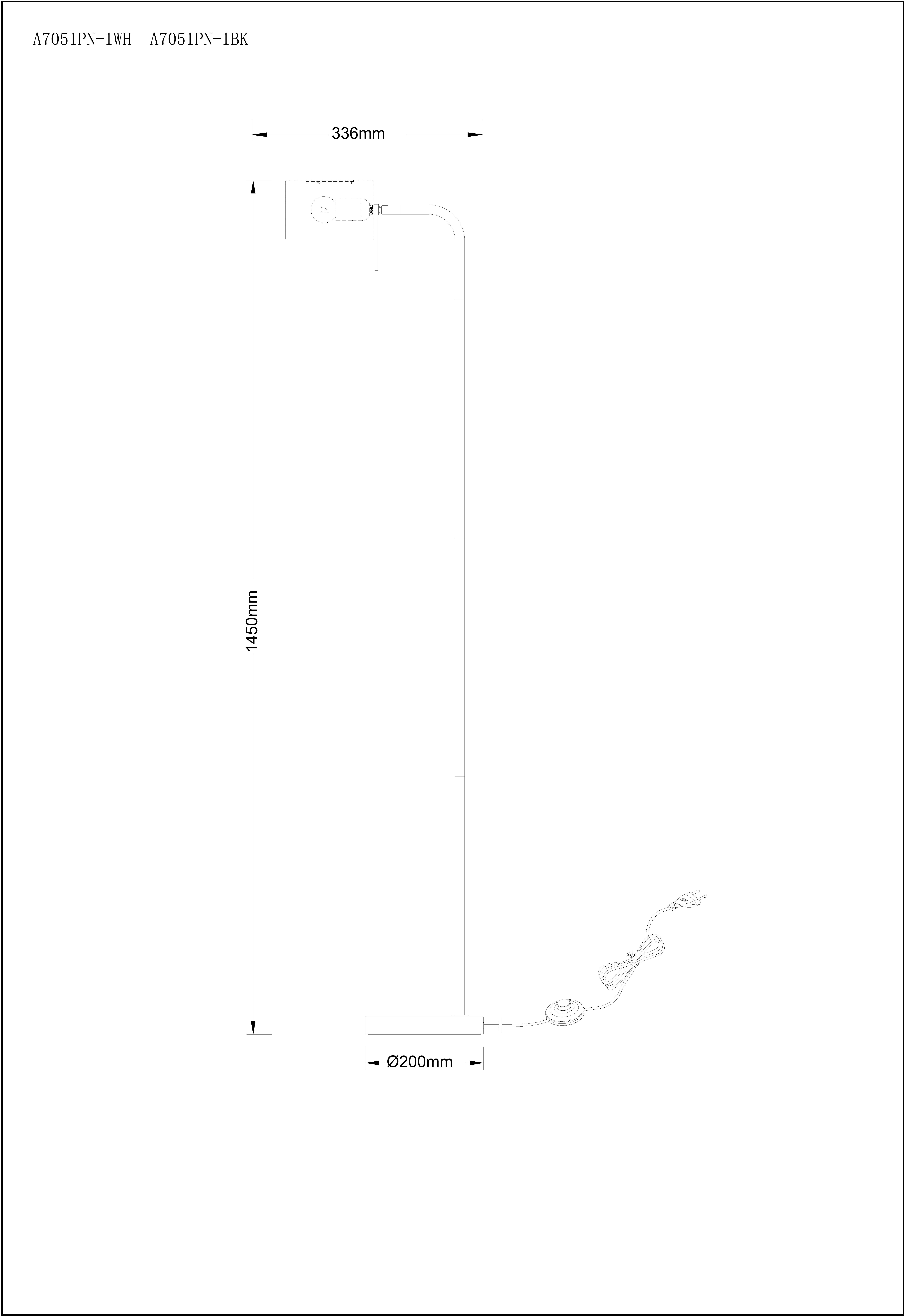 Изображение товара Стильный торшер Arte Lamp Sebastian A7051PN-1BK для гостиной и спальни