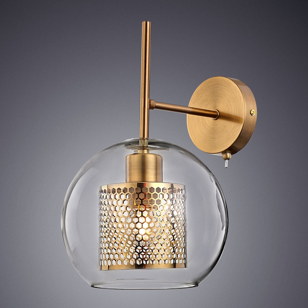 Изображение товара Бра с выключателем Arte Lamp Manchester A7620AP-1AB в форме шара
