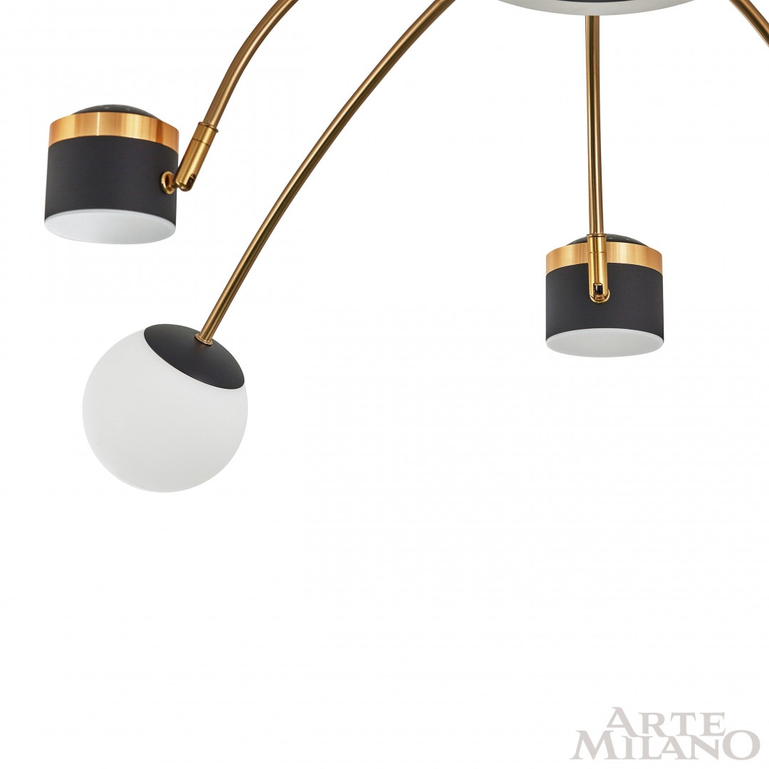 Изображение товара Потолочная светодиодная люстра Arte Milano 271040/8 BK/GD на штанге