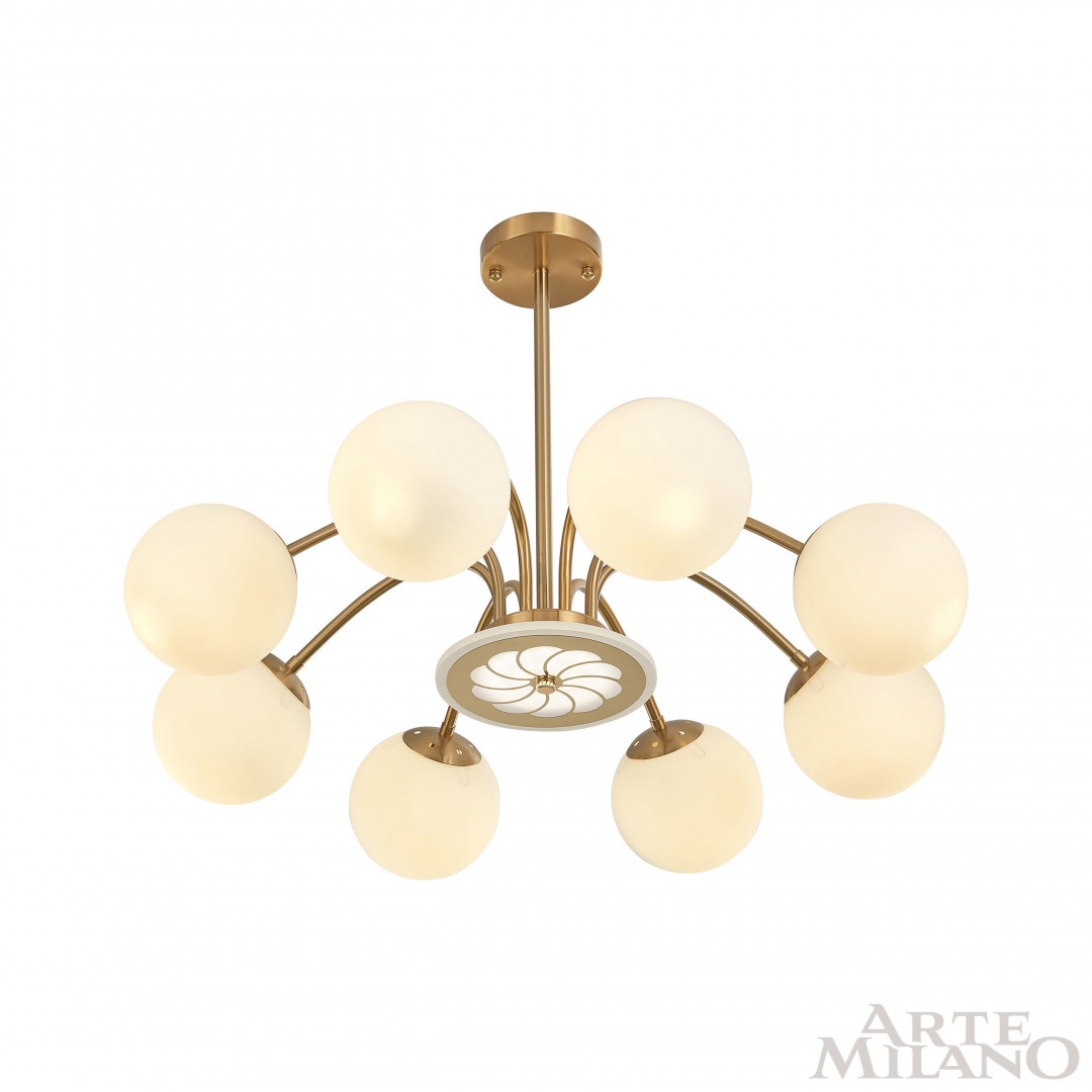 Изображение товара Потолочная люстра Arte Milano 271069/8 GD с 8 плафонами в стиле модерн