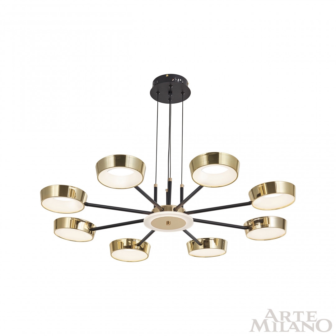Изображение товара Подвесной светильник LED Arte Milano 271079/8 BK/GD для современных интерьеров