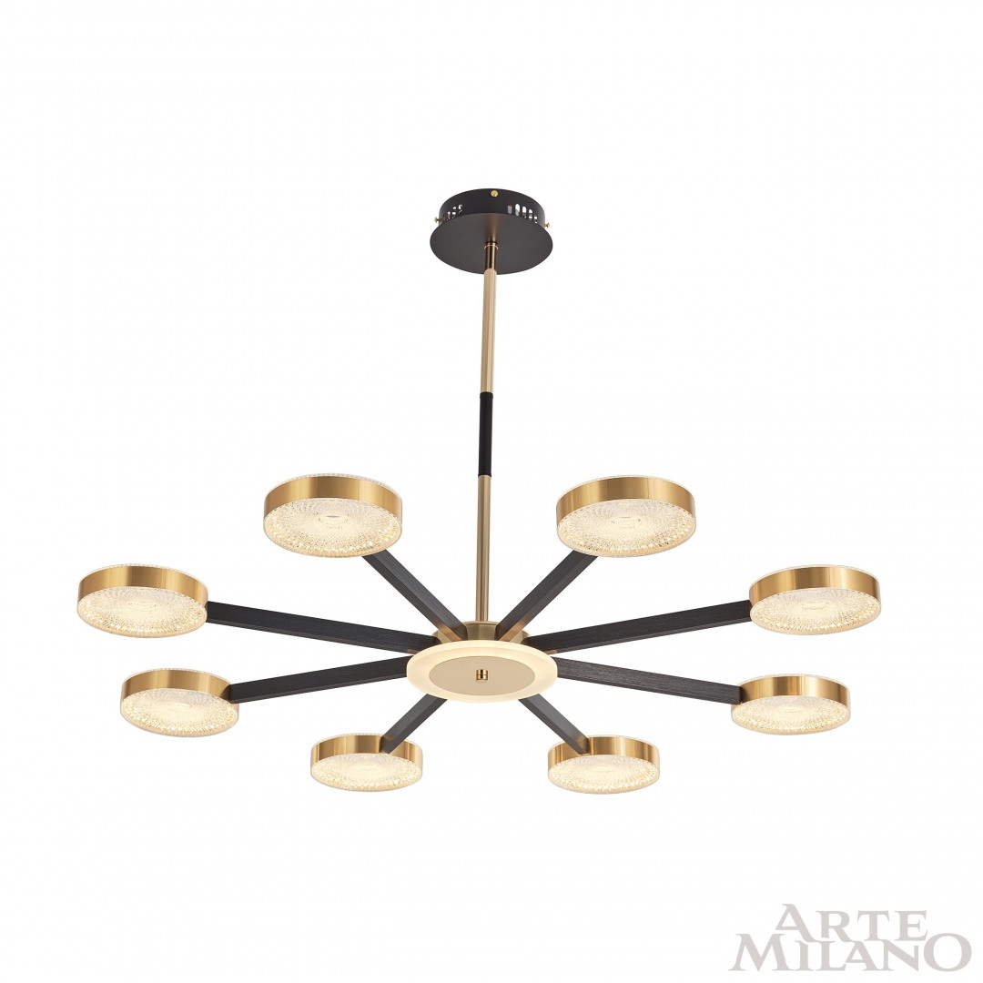 Изображение товара Потолочная светодиодная люстра Arte Milano 272079/8 BK/GD