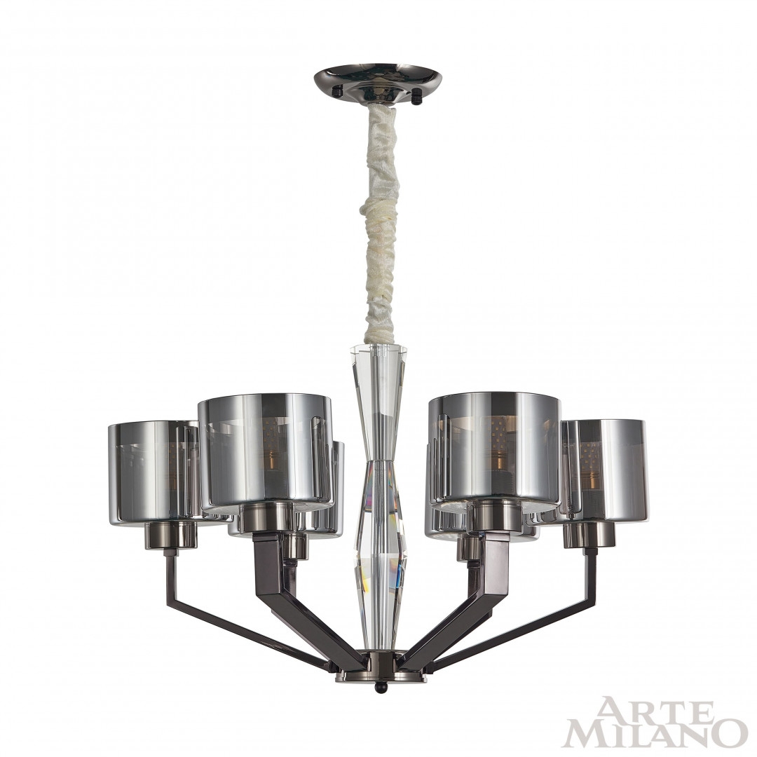 Изображение товара Подвесная люстра Arte Milano 272307/6 BN современный дизайн 6 плафонов дымчатое стекло