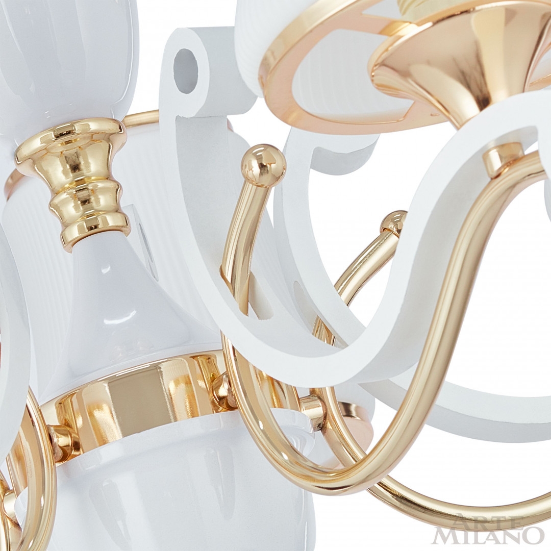 Изображение товара Подвесная люстра Arte Milano Florentia 8 ламп классика белый золото