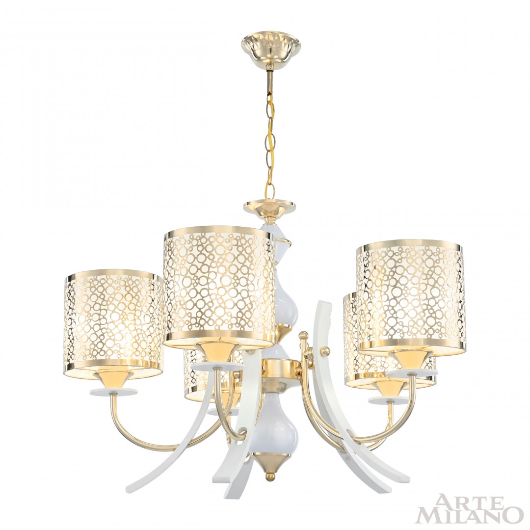 Изображение товара Подвесная люстра Arte Milano Florentia 306067/5 Wh/Gd в классическом стиле