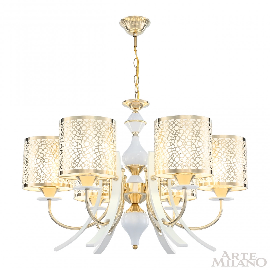 Изображение товара Подвесная люстра Arte Milano Florentia-6067 6 абажуров классическая золото