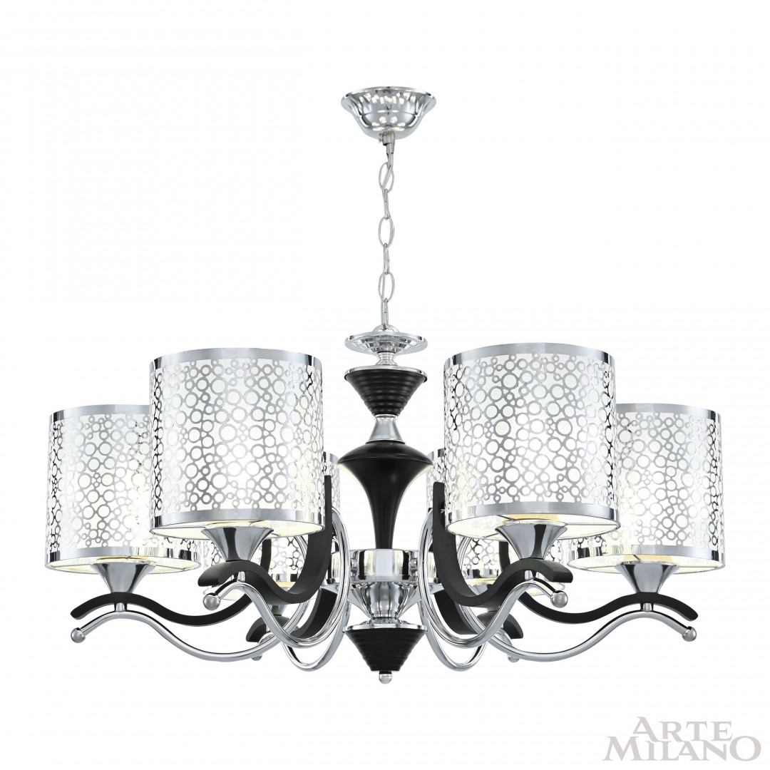 Изображение товара Подвесная люстра Arte Milano Florentia-6787 6-абажуров классика никель черный