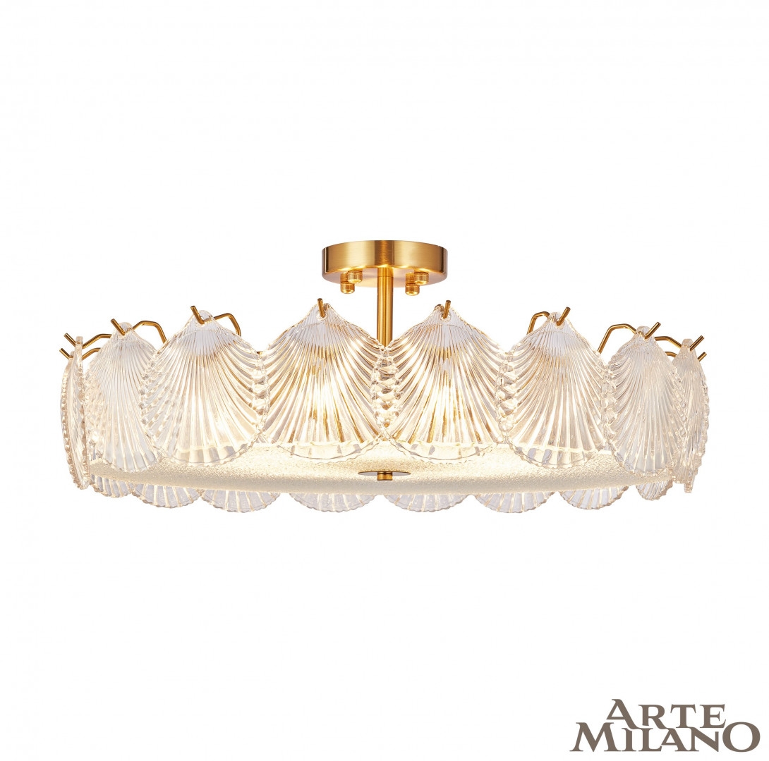 Изображение товара Потолочная люстра на штанге в виде ракушки Arte Milano Rim 312009/D600 BS