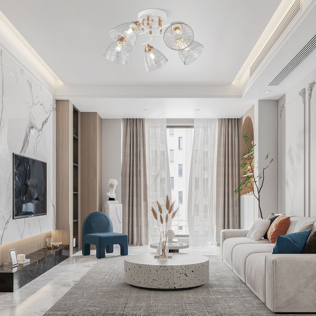 Изображение товара Потолочная люстра на штанге Arte Milano AMALFI-321395 5 плафонов золото стекло