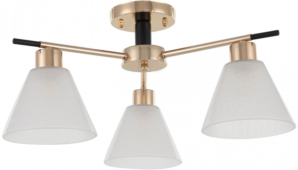 Изображение товара Потолочная люстра на штанге Arte Milano Napoli 322119/3 FG+BK, стиль модерн, 3 плафона стекло, золо