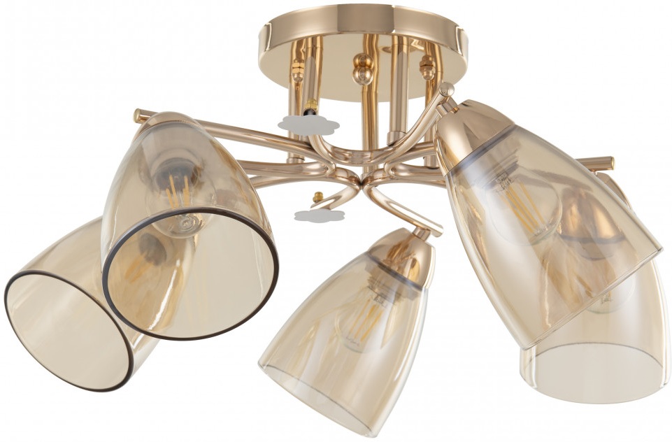 Изображение товара Потолочная люстра на штанге Arte Milano AMALFI 5 ламп золото современная стилю модерн