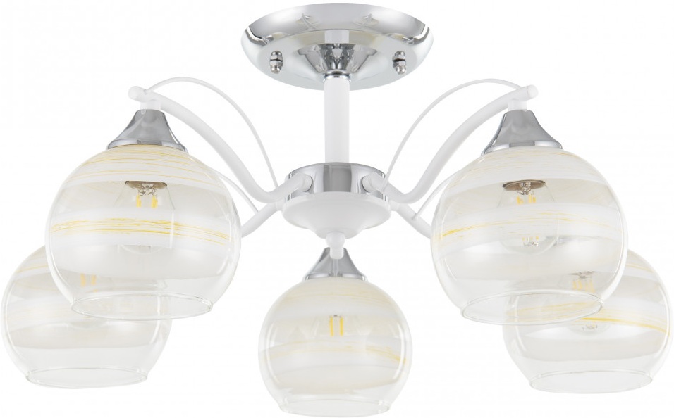 Изображение товара Потолочная люстра на штанге Arte Milano Napoli 326503/5 CR+WH 5 плафонов хром