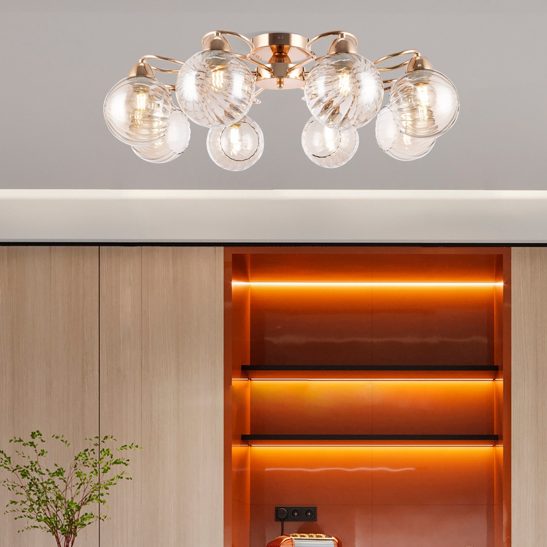 Изображение товара Потолочная люстра Arte Milano AMALFI-329207 8 ламп стекло золото стиль модерн