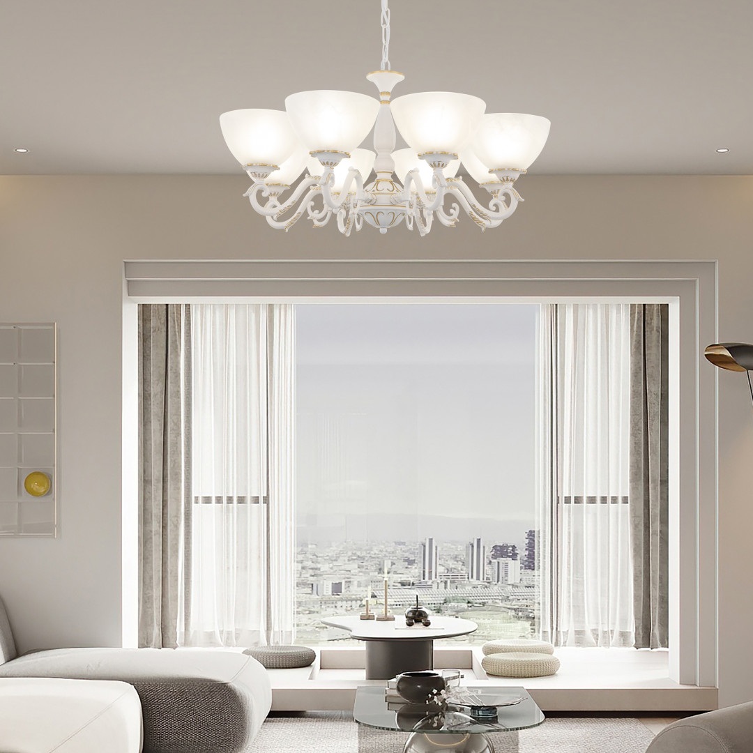 Изображение товара Подвесная люстра Arte Milano AM340518 8 командных стеклянных плафонов классика