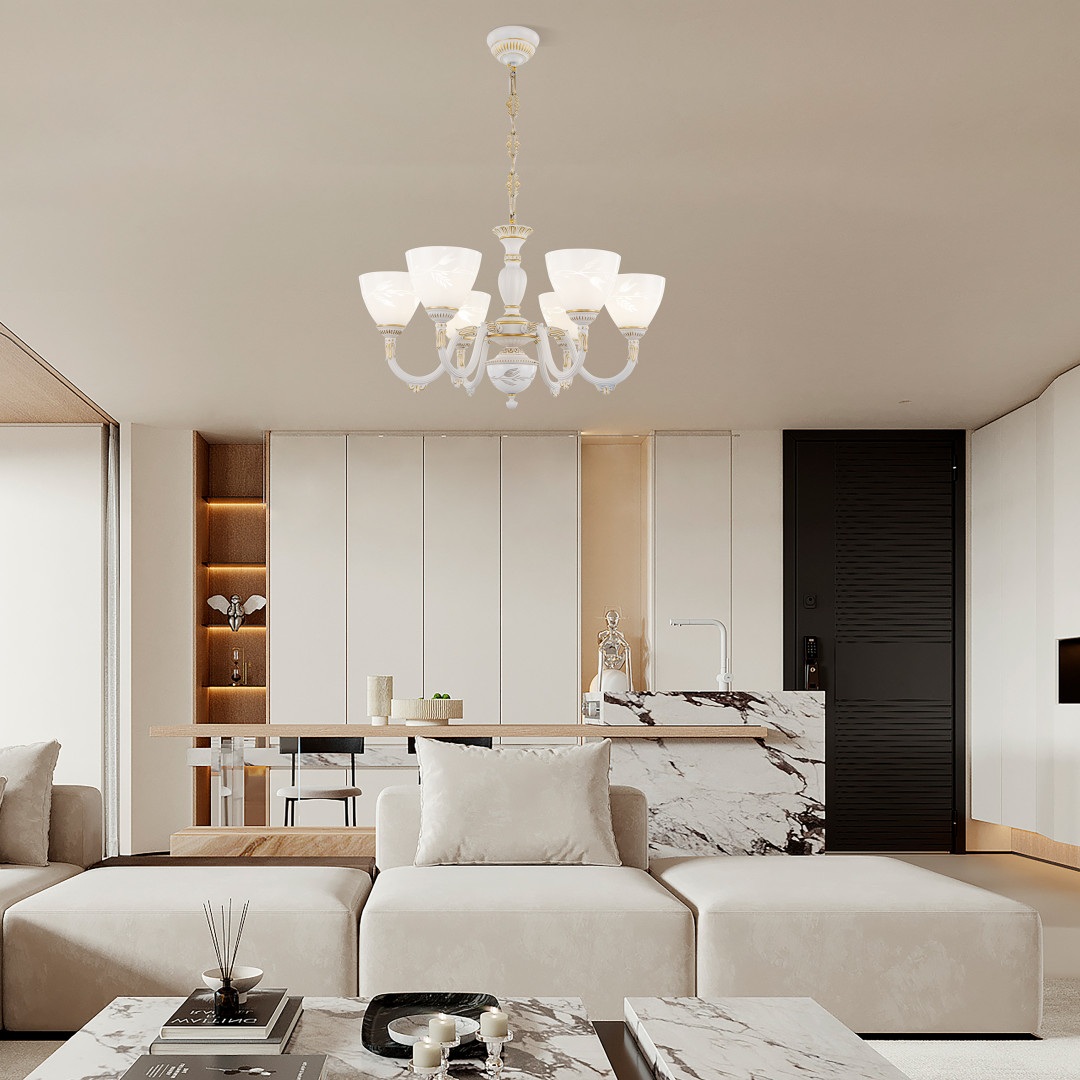Изображение товара Подвесная люстра Arte Milano AM341837 341837/6 WT+G с 6 плафонами