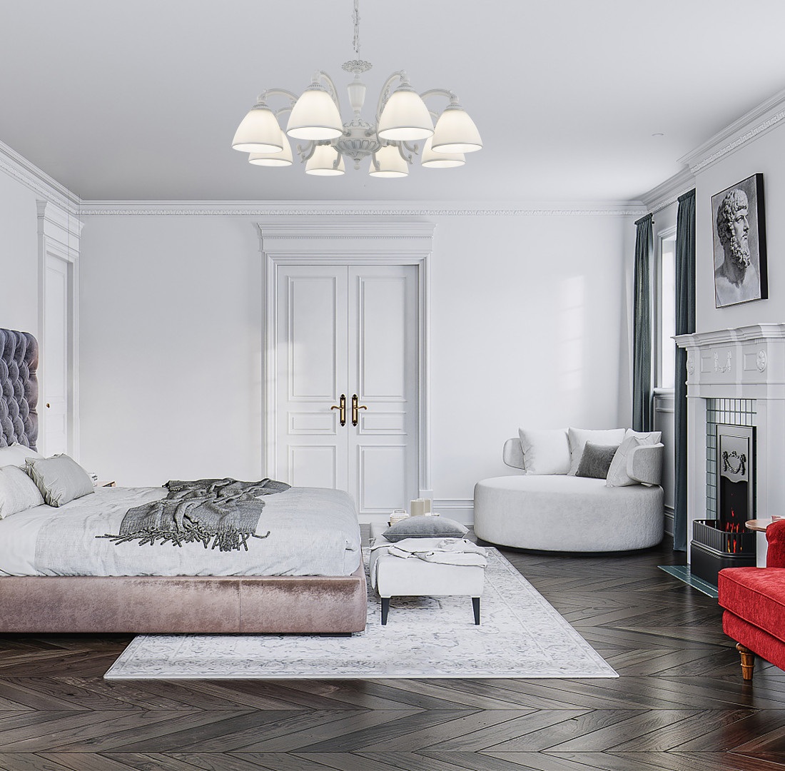 Изображение товара Подвесная люстра Arte Milano AM341837 8 плафонов серебро стекло классика