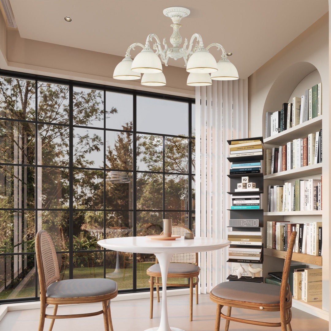 Изображение товара Потолочная люстра на штанге Arte Milano AM346410 346410/6 WT+G для классического интерьера