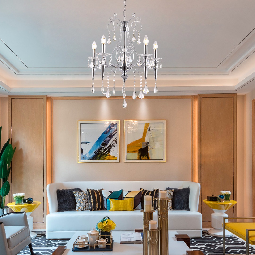 Изображение товара Подвесная люстра Arte Milano AM347710 347710/5 CR с хрустальными подвесками