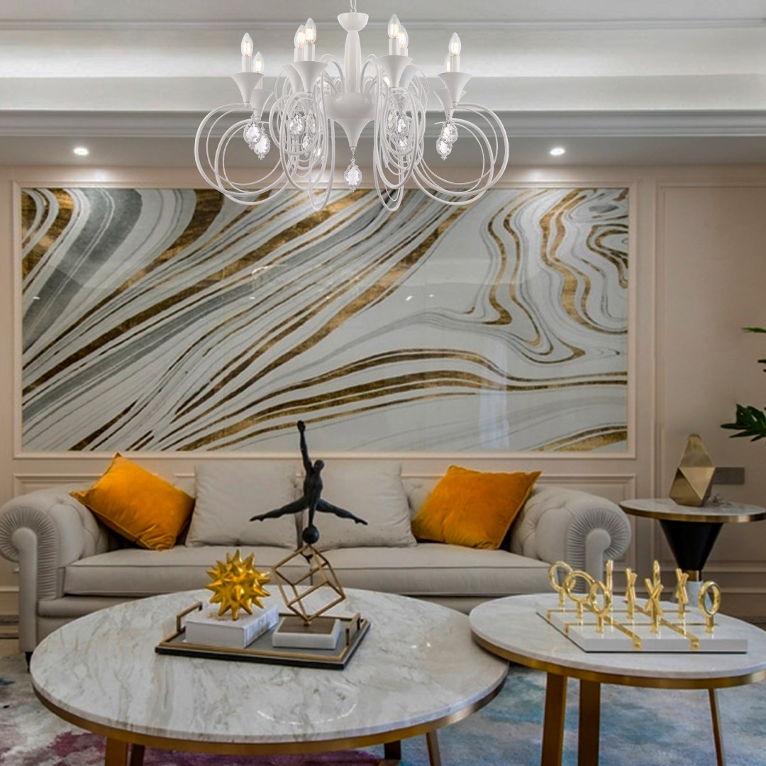 Изображение товара Подвесная люстра Arte Milano AM349920 349920/8-4 WT с хрустальными подвесками