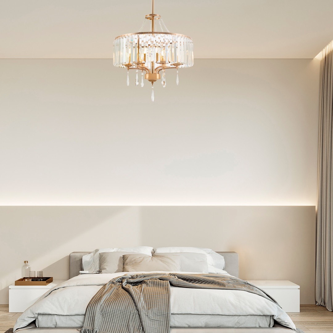 Изображение товара Подвесная хрустальная люстра на штанге Arte Milano Sorrento 371009/6/300/500 GD