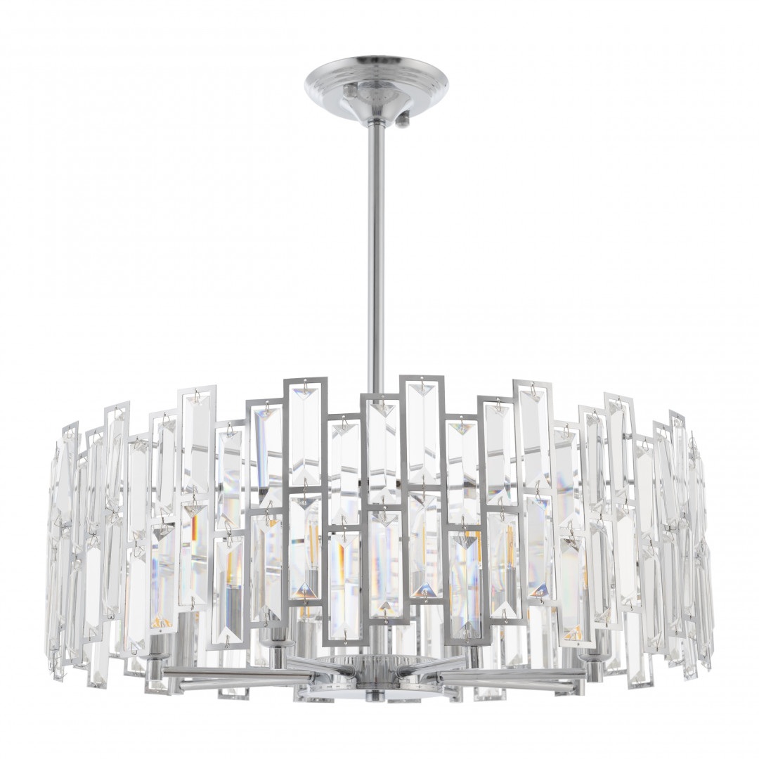 Изображение товара Потолочная люстра Arte Milano Sorrento-3209 на штанге 8 ламп хром хрусталь IP20