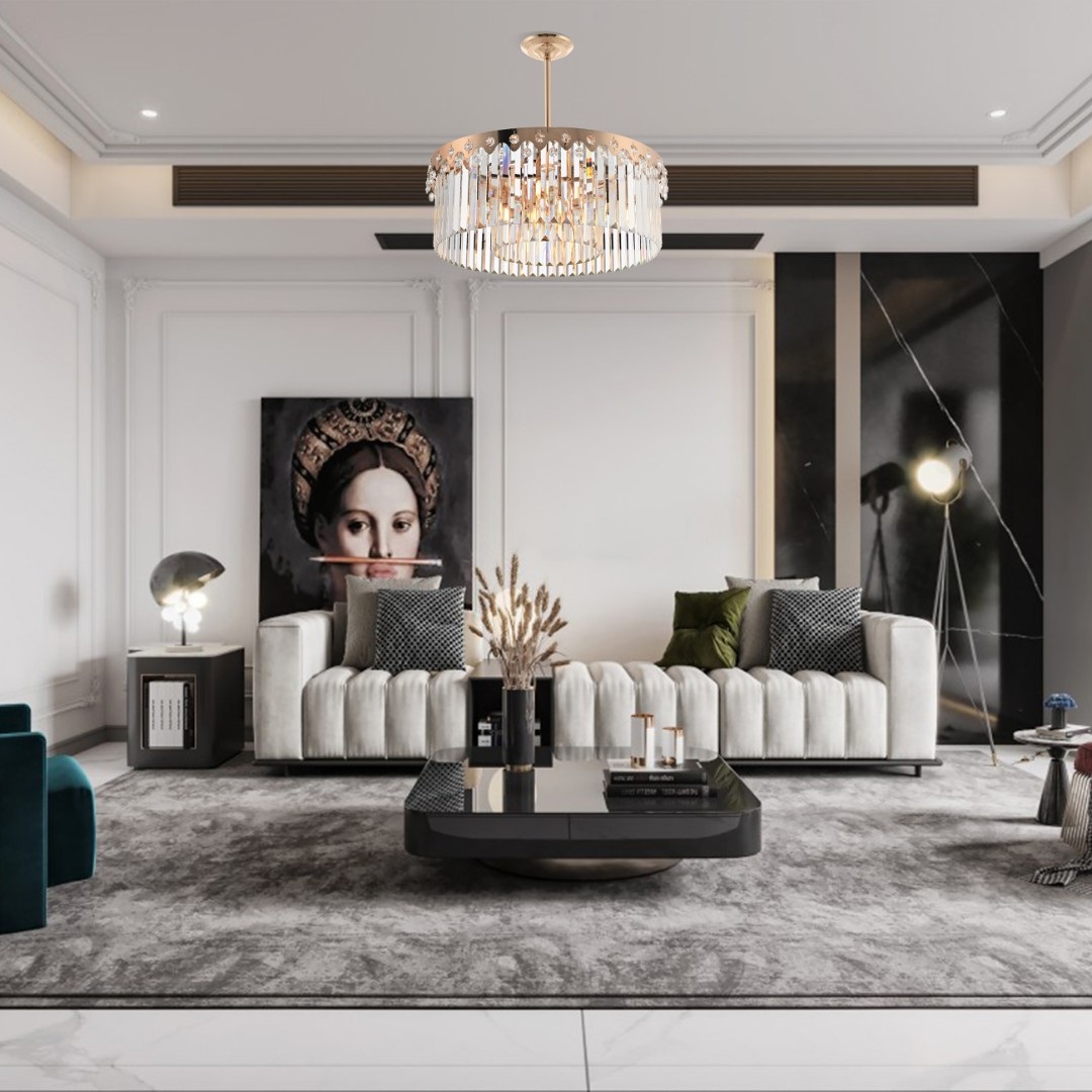 Изображение товара Потолочная хрустальная люстра на штанге Arte Milano Sorrento-8909 378909/8/300/580 GD