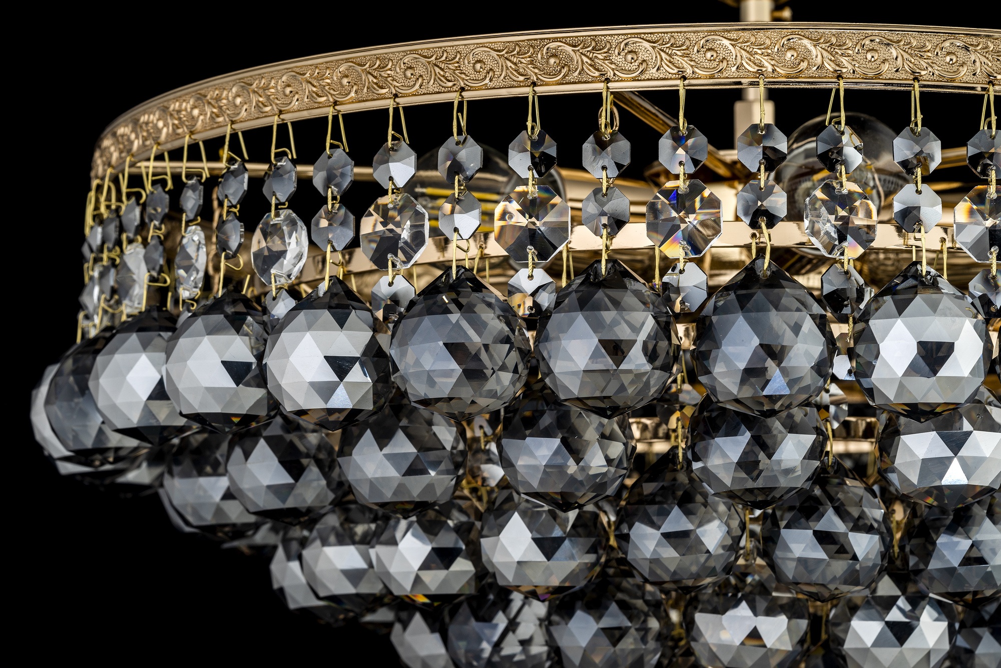 Изображение товара Потолочная люстра на штанге хрустальная Arti Lampadari Castellana Gold 46 см