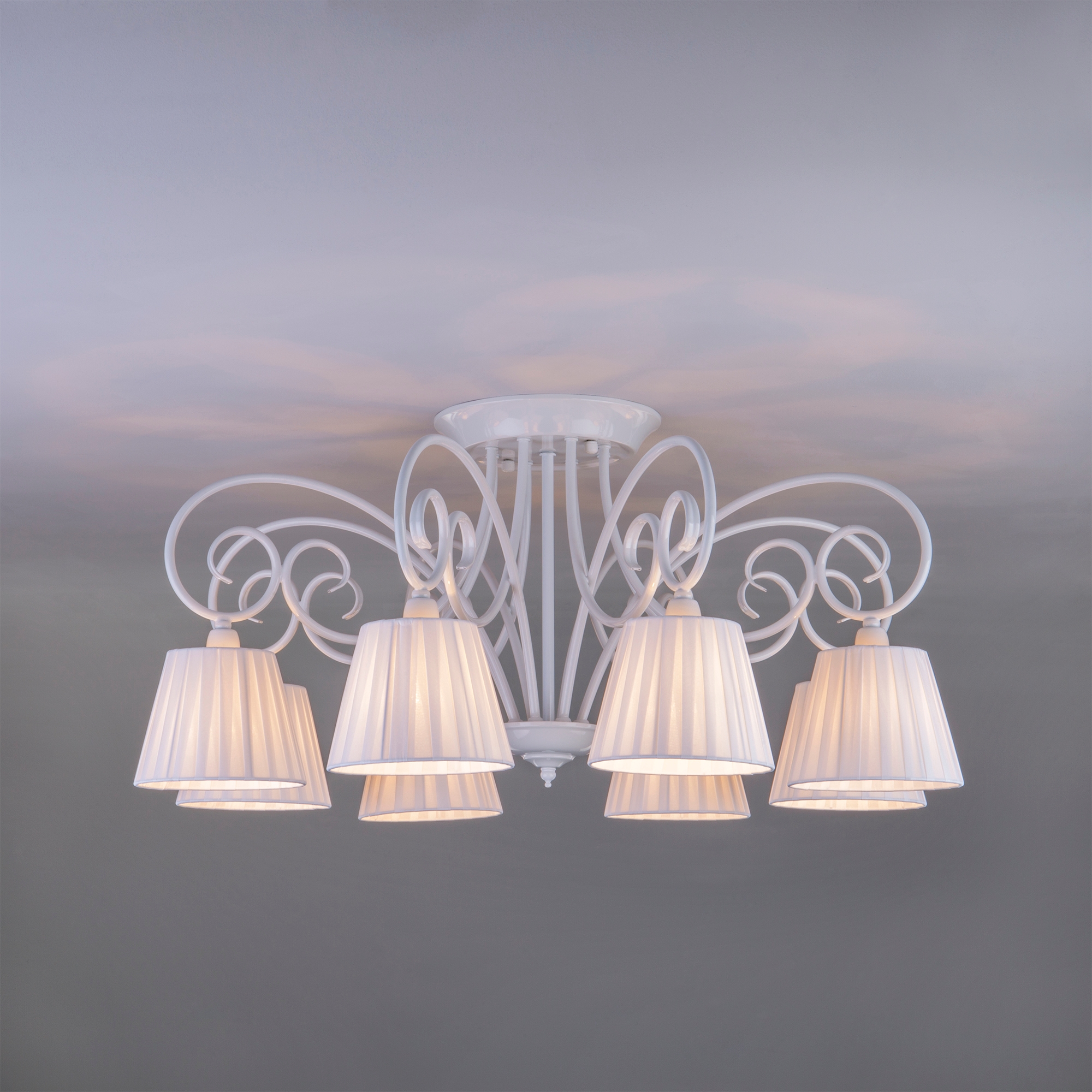 Изображение товара Потолочная люстра Bogate's Severina 303/8 классика белый ткань металл