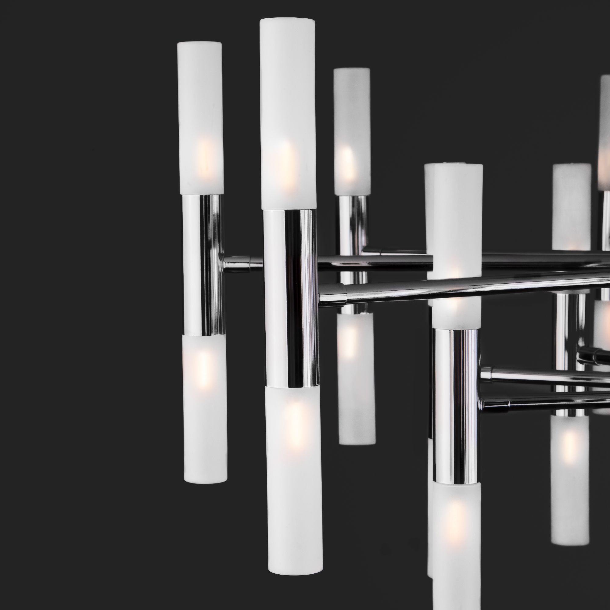 Изображение товара Потолочная люстра для гостиной высотой 50 см WiFi светодиодная с управлением смартфоном Bogate's Bastone 345 хром (Умный дом, Алиса, WiFi, голосовое управление)