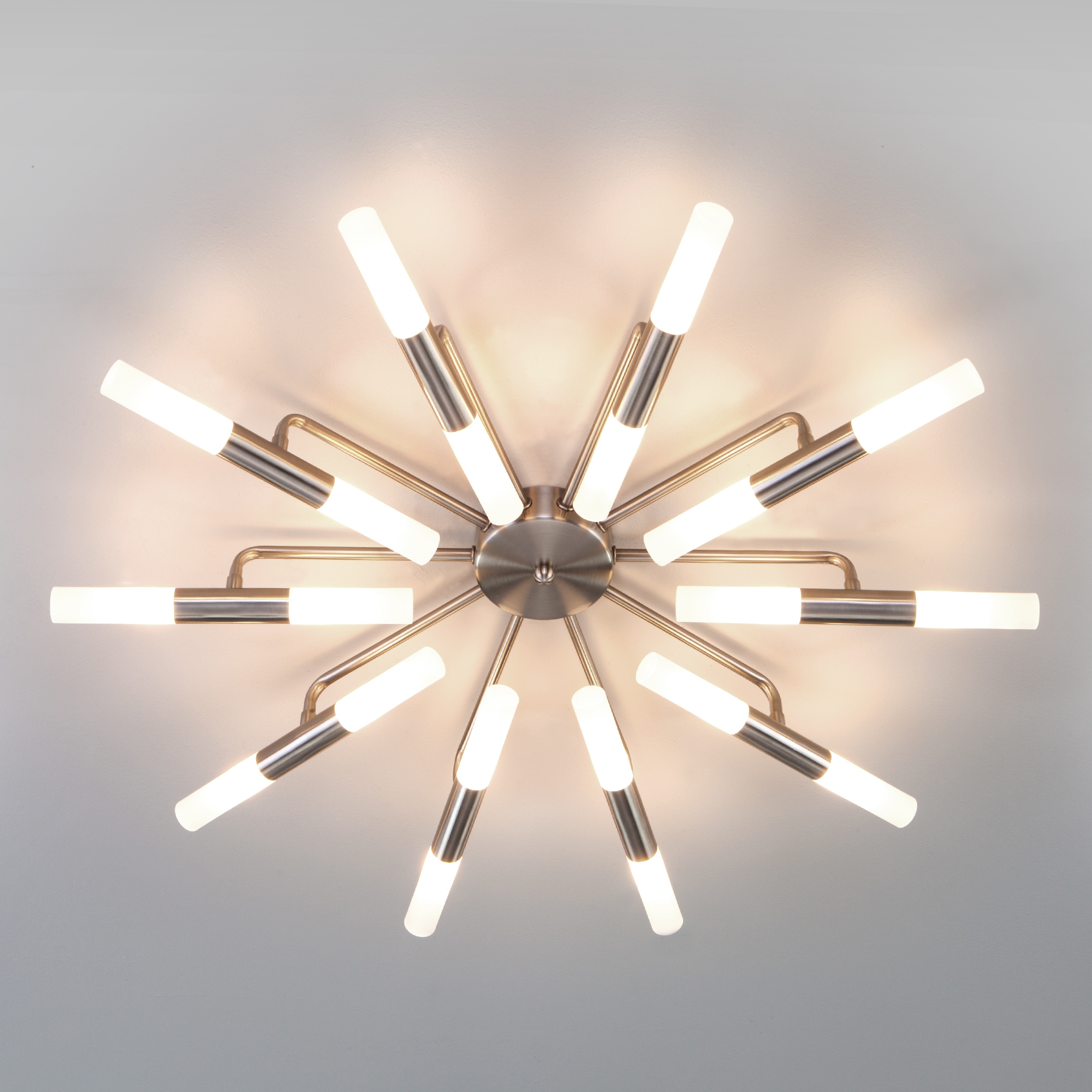 Изображение товара Потолочная люстра WiFi светодиодная с управлением смартфоном Bogate's Bastone 347 никель (Умный дом, Алиса, WiFi, голосовое управление)