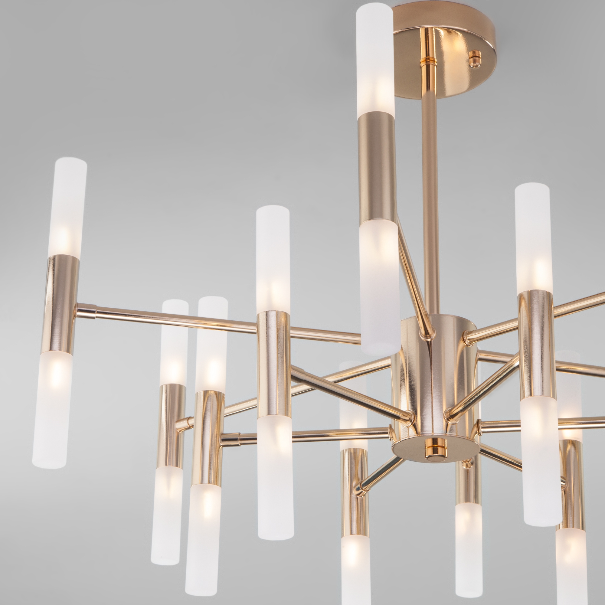 Изображение товара Потолочная люстра для гостиной высотой 50 см WiFi светодиодная с управлением смартфоном Bogate's Bastone 350 золото / белый (Умный дом, Алиса, WiFi, голосовое управление)