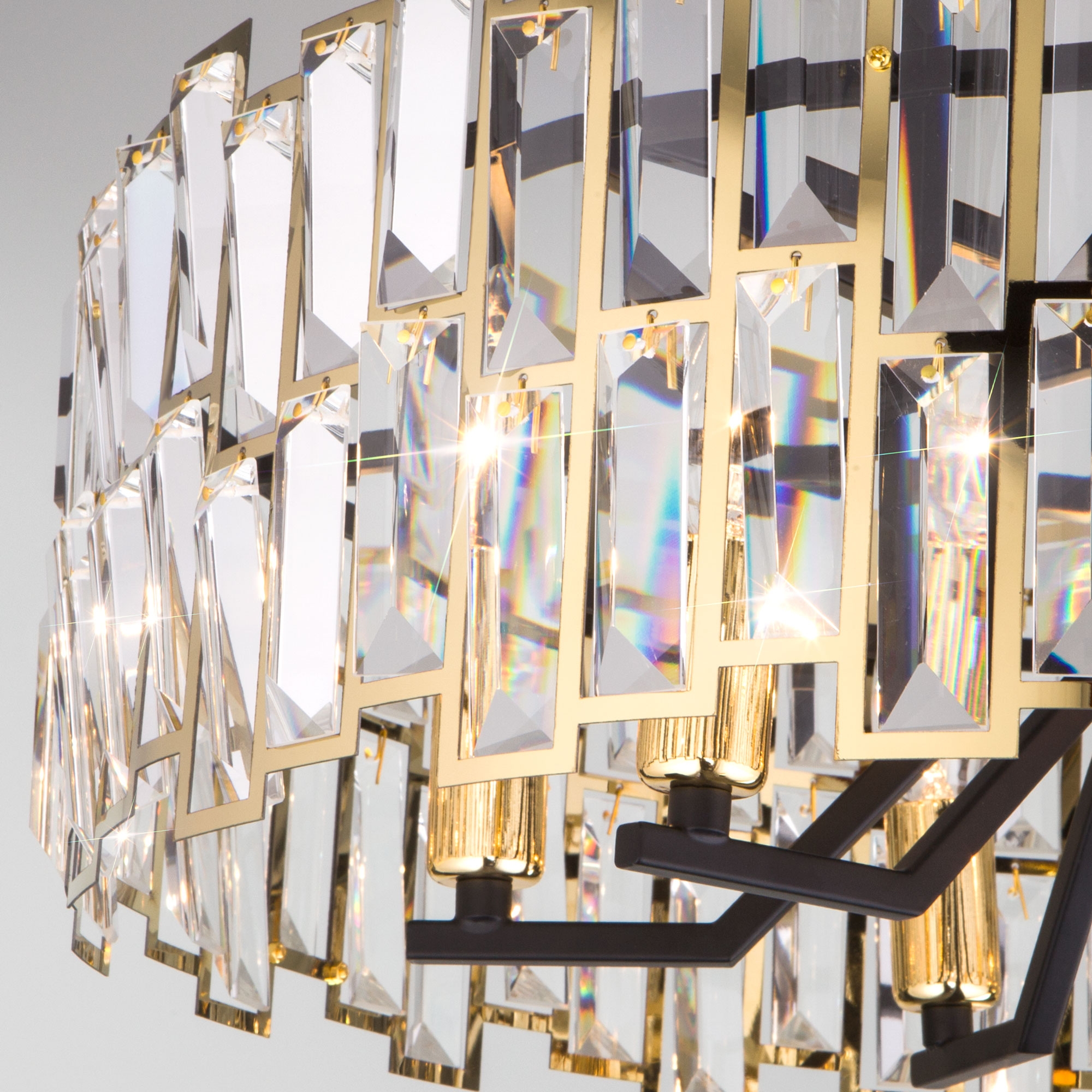 Изображение товара Потолочная люстра WiFi хрустальная с управлением смартфоном 339/8 Bogate's Zolletta золото / черный (Умный дом, Алиса, WiFi, голосовое управление)