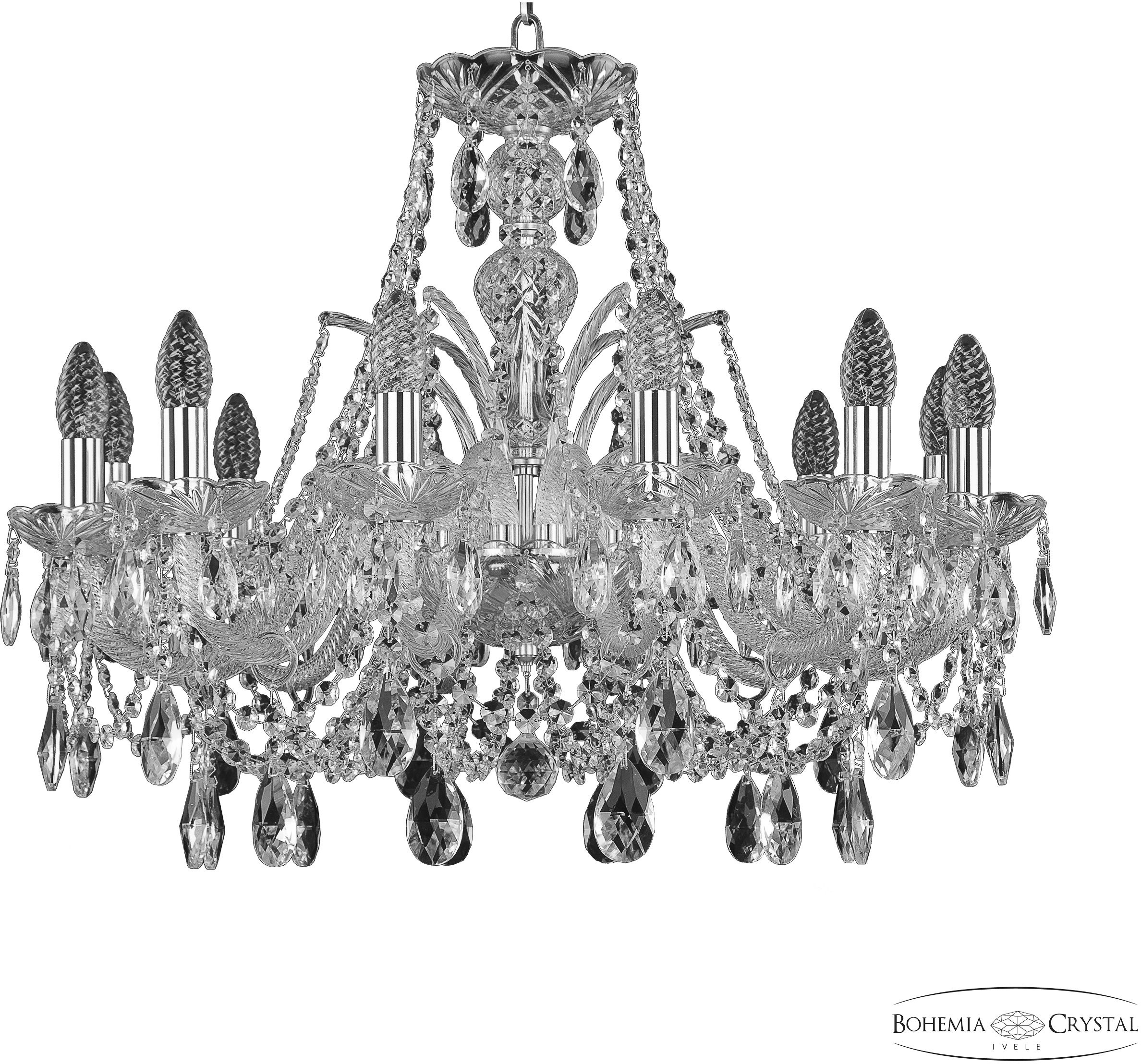 Изображение товара Подвесная люстра Bohemia 105 105/12/240 Ni подсвечник с подвесками