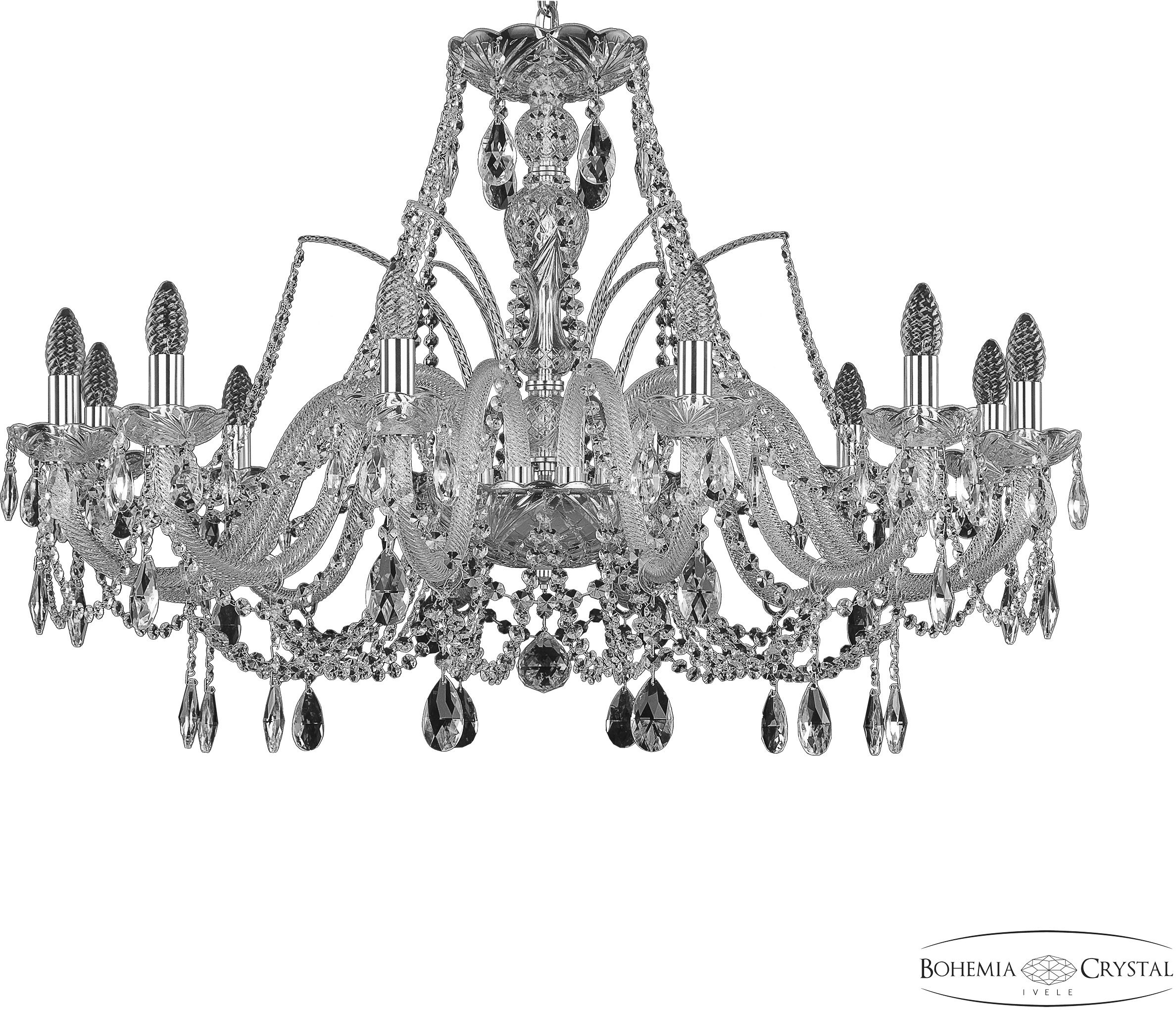 Изображение товара Подвесная люстра Bohemia 105 105/12/360 Ni подсвечник с подвесками