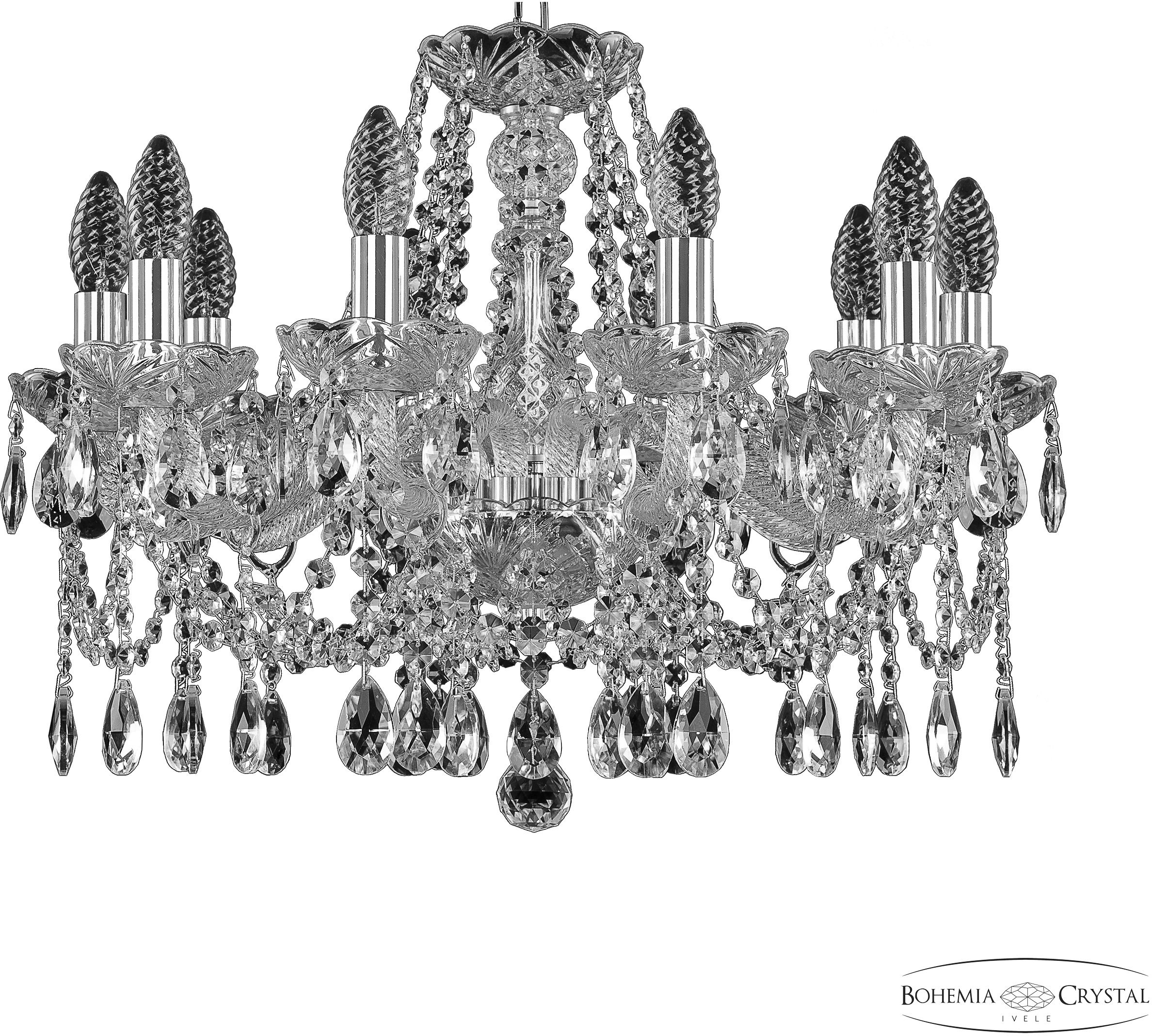 Изображение товара Подвесная люстра Bohemia 107 107/10/200 Ni классическая с хрусталем 220V