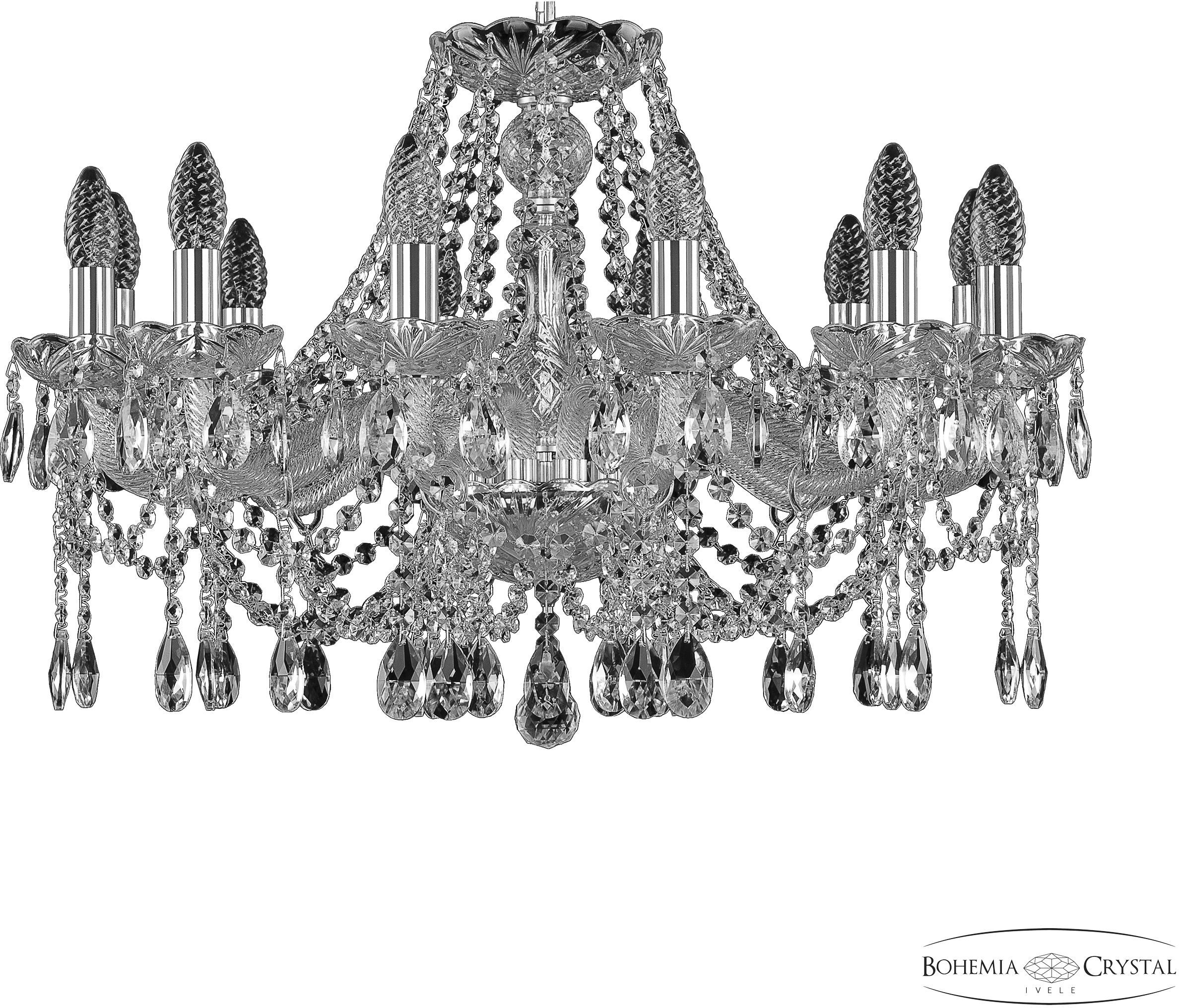 Изображение товара Подвесная люстра Bohemia 107 107/12/240 Ni с хрустальными подвесками