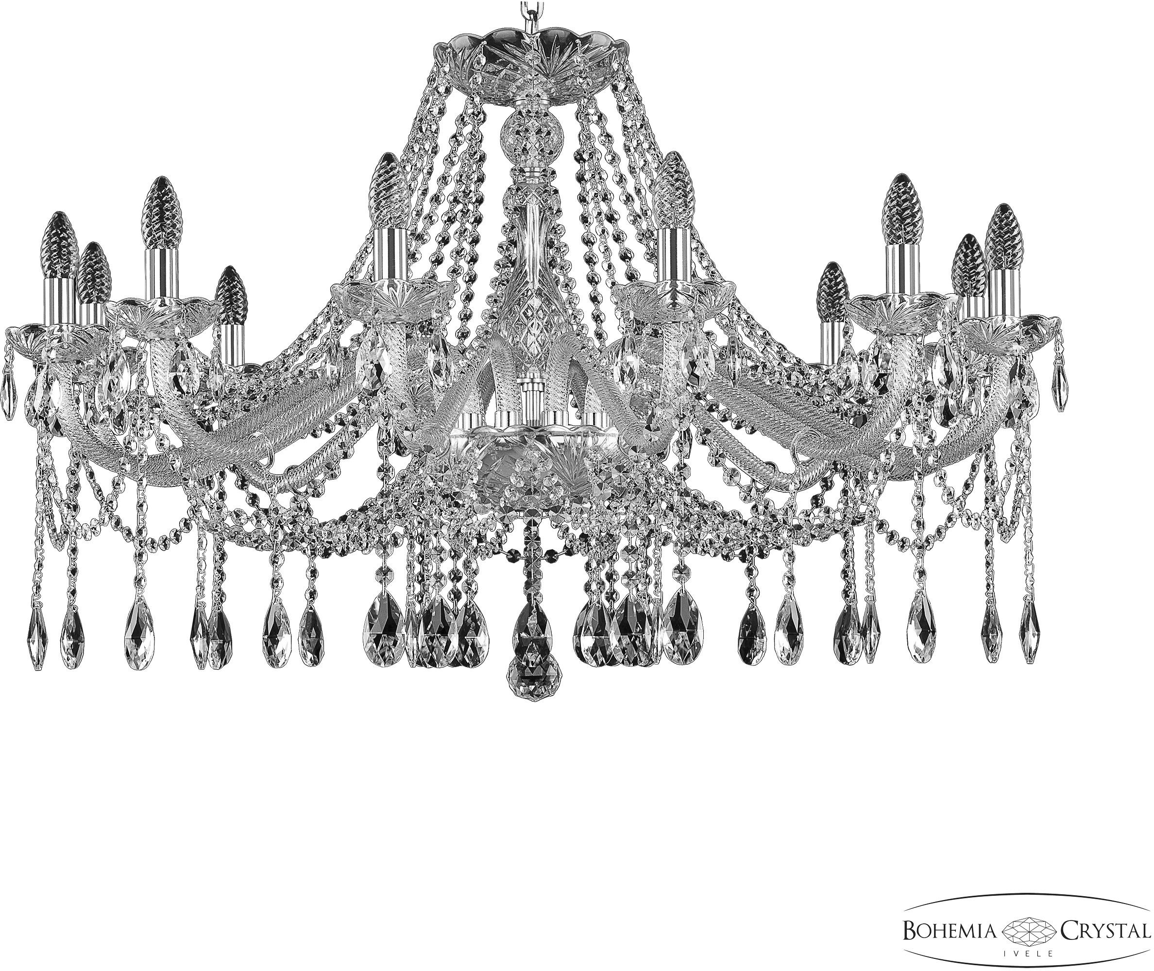 Изображение товара Подвесная люстра Bohemia 107 107/12/360 Ni подсвечник с подвесками